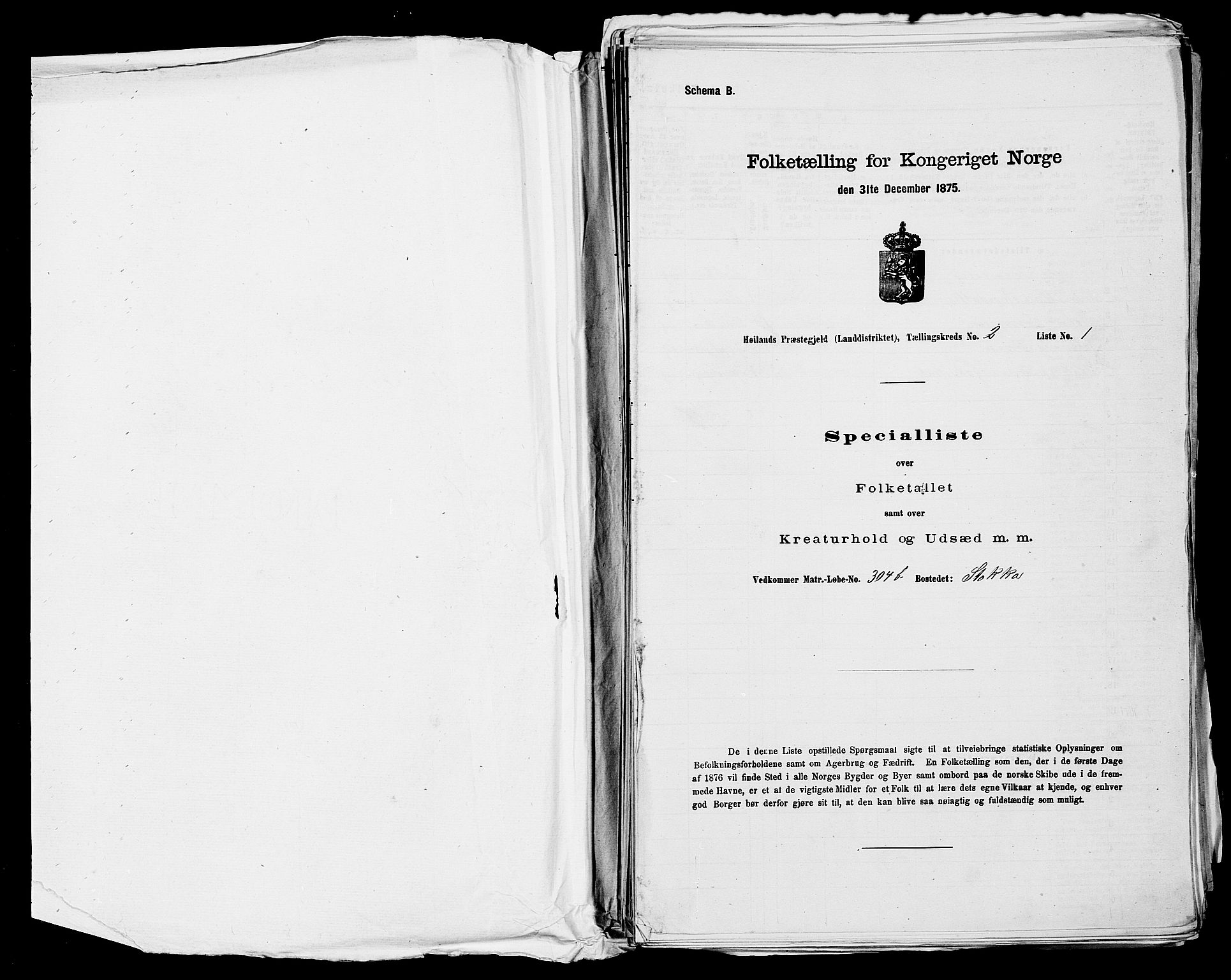 SAST, Folketelling 1875 for 1123L Høyland prestegjeld, Høyland sokn, 1875, s. 287