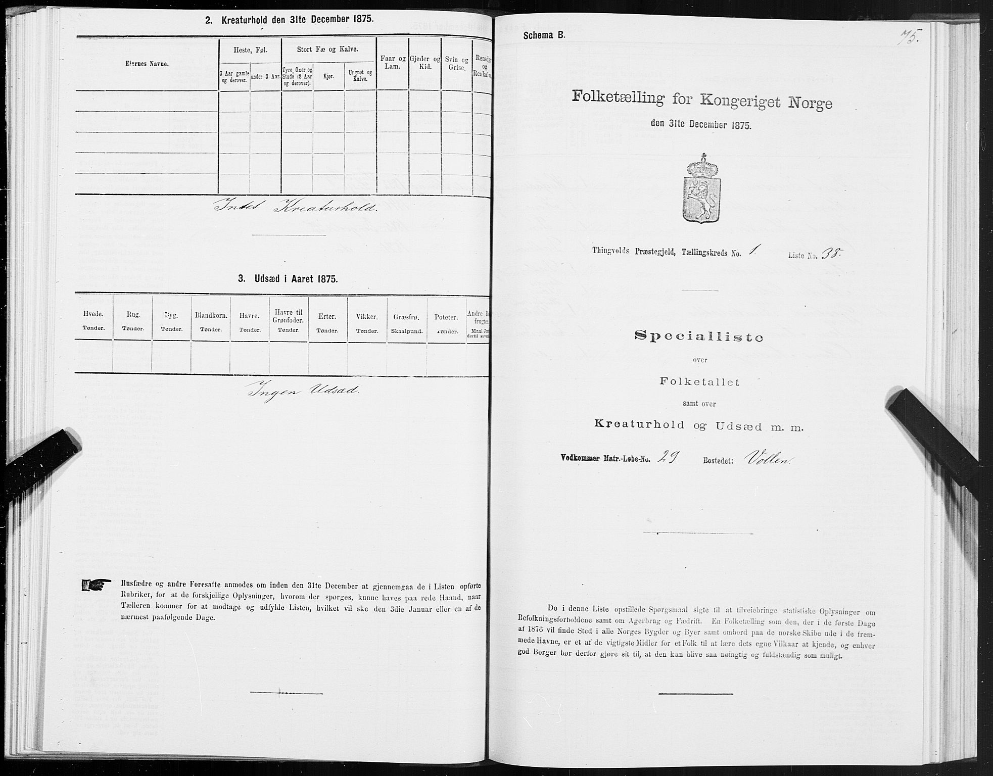 SAT, Folketelling 1875 for 1560P Tingvoll prestegjeld, 1875, s. 1075