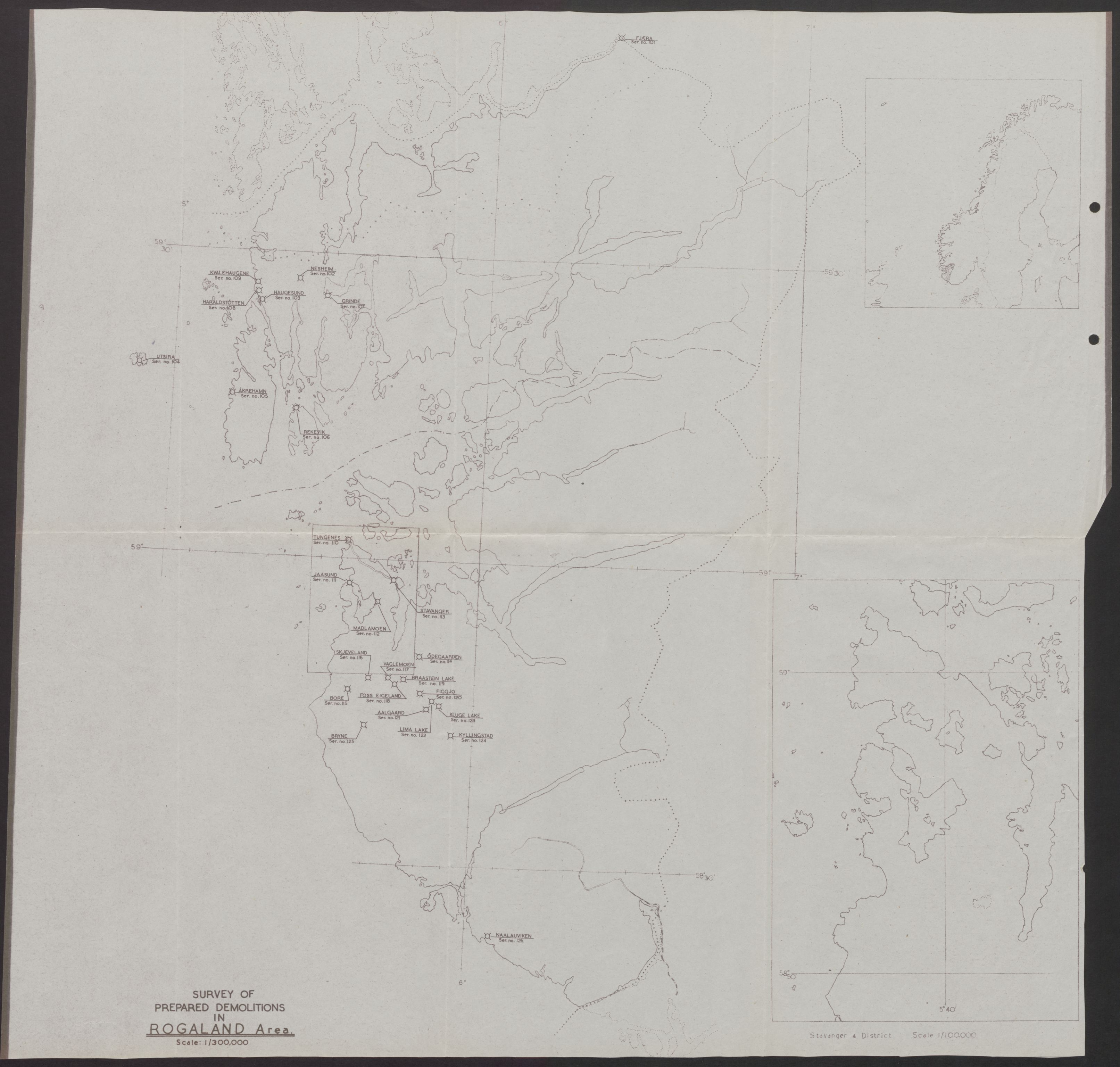 Forsvaret, Ingeniørkompaniet/Distriktskommando Sørlandet/Sørlandet ingeniørbataljon, AV/RA-RAFA-2863/F/Fa/L0031: Forberedte sprengninger i Rogaland og Agder. Skisser over anlegg i områder fra Flekkefjord til Arendal, 1940-1945, s. 14