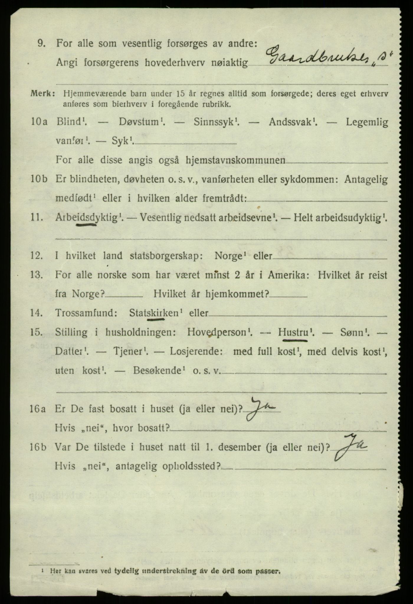 SAB, Folketelling 1920 for 1234 Granvin herred, 1920, s. 469