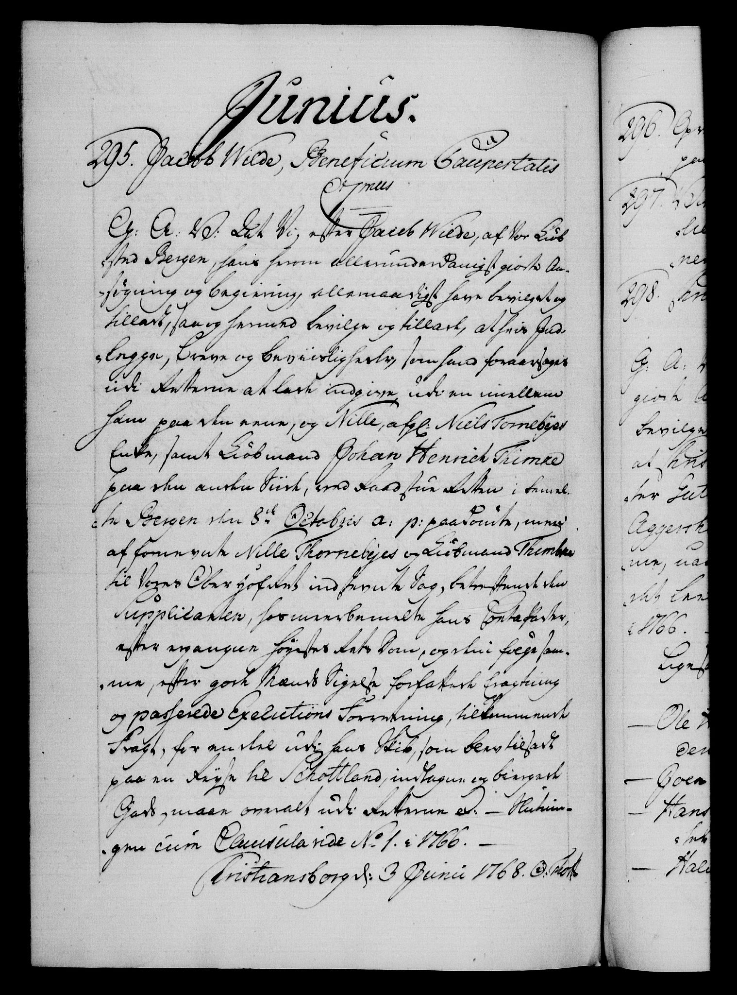 Danske Kanselli 1572-1799, RA/EA-3023/F/Fc/Fca/Fcaa/L0043: Norske registre, 1766-1768, s. 641b