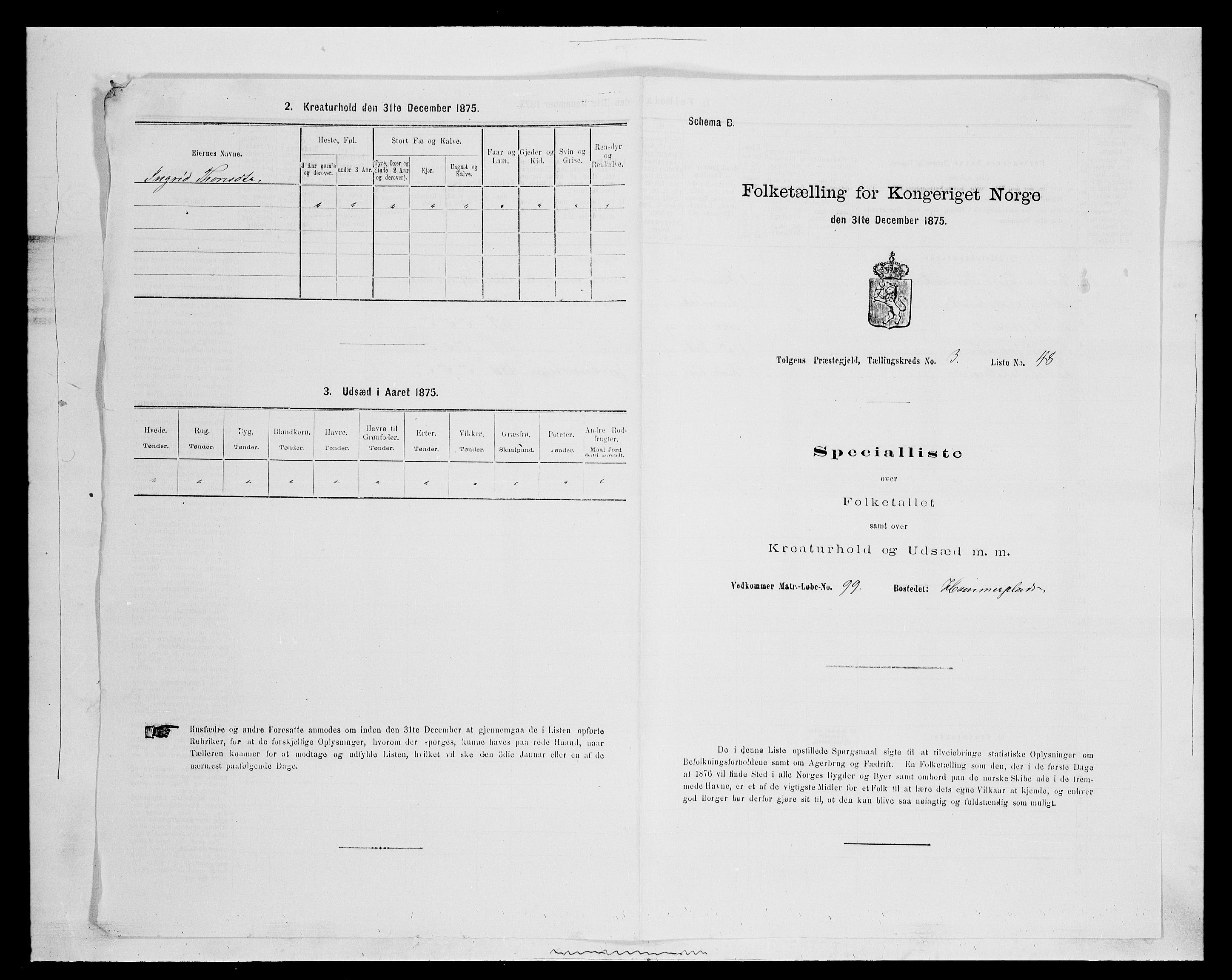 SAH, Folketelling 1875 for 0436P Tolga prestegjeld, 1875, s. 469