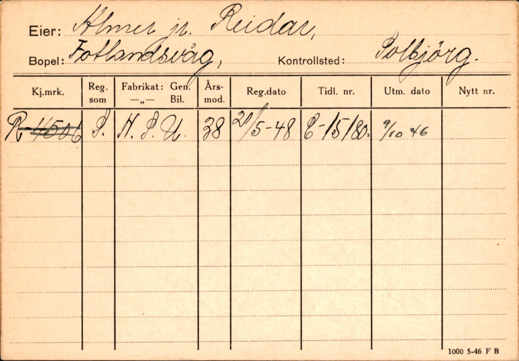 Statens vegvesen, Hordaland vegkontor, AV/SAB-A-5201/2/Ha/L0001: R-eierkort A, 1920-1971, s. 497