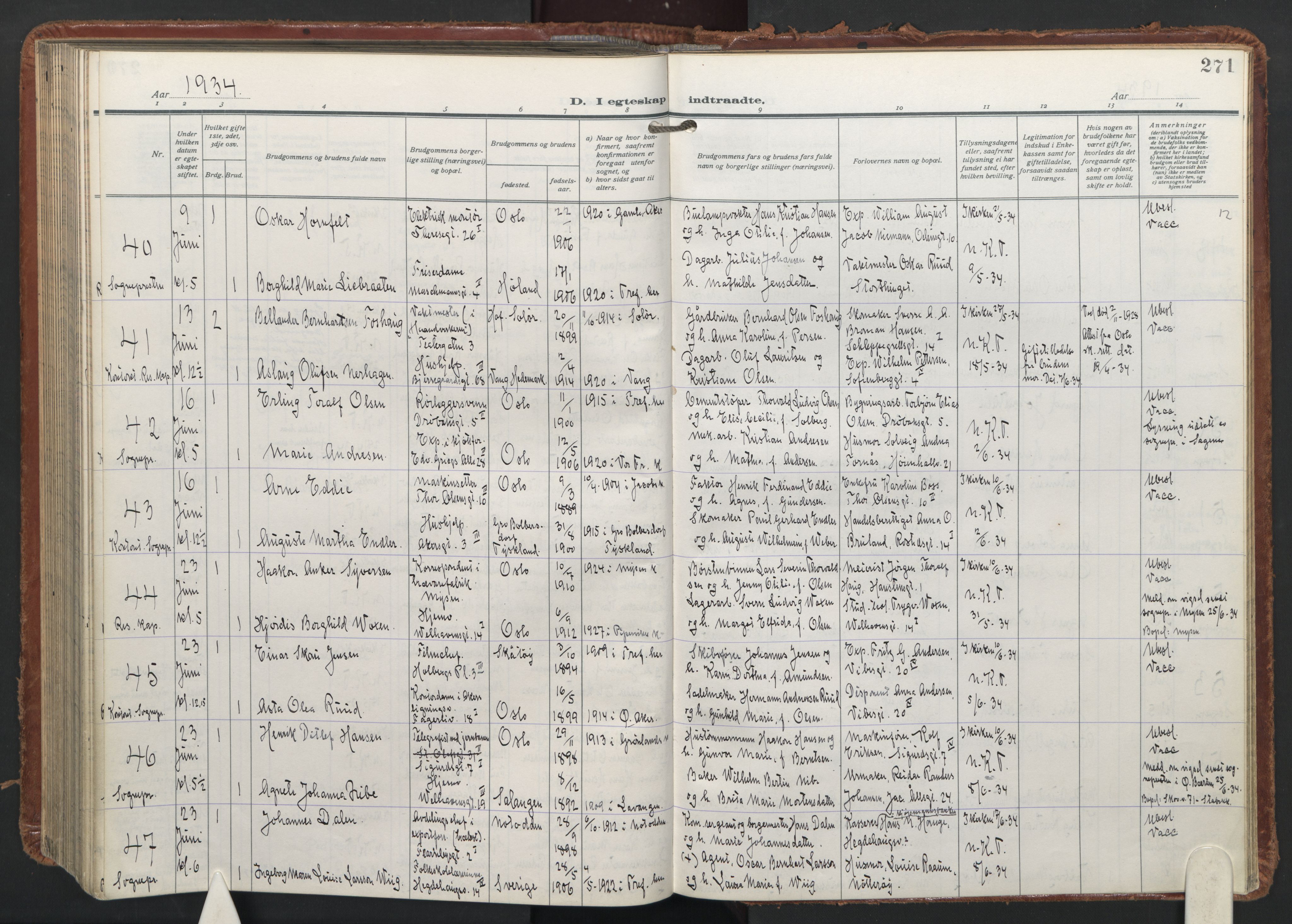 Trefoldighet prestekontor Kirkebøker, AV/SAO-A-10882/F/Fc/L0009: Ministerialbok nr. III 9, 1922-1936, s. 271