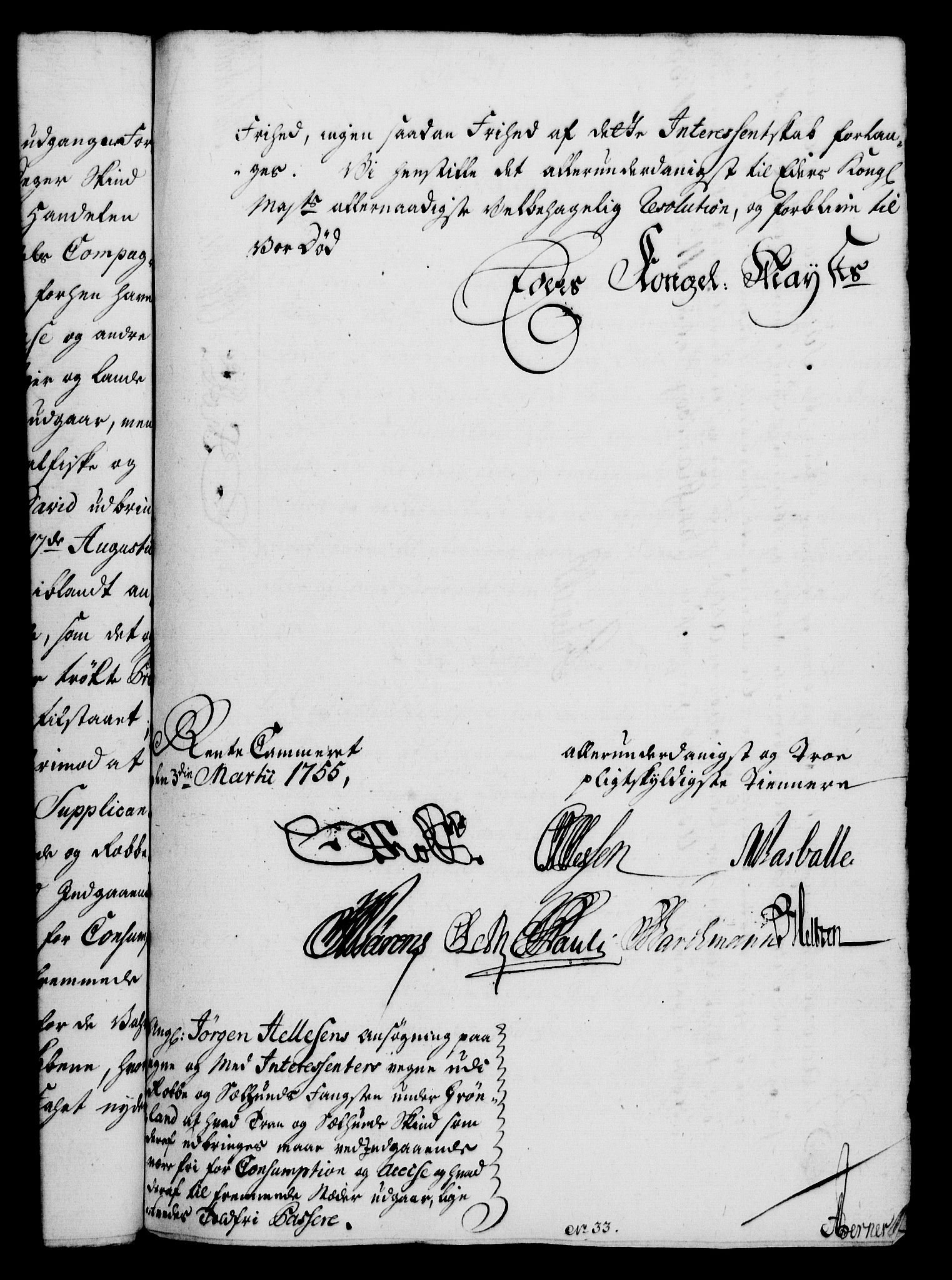 Rentekammeret, Kammerkanselliet, RA/EA-3111/G/Gf/Gfa/L0037: Norsk relasjons- og resolusjonsprotokoll (merket RK 52.37), 1755, s. 135