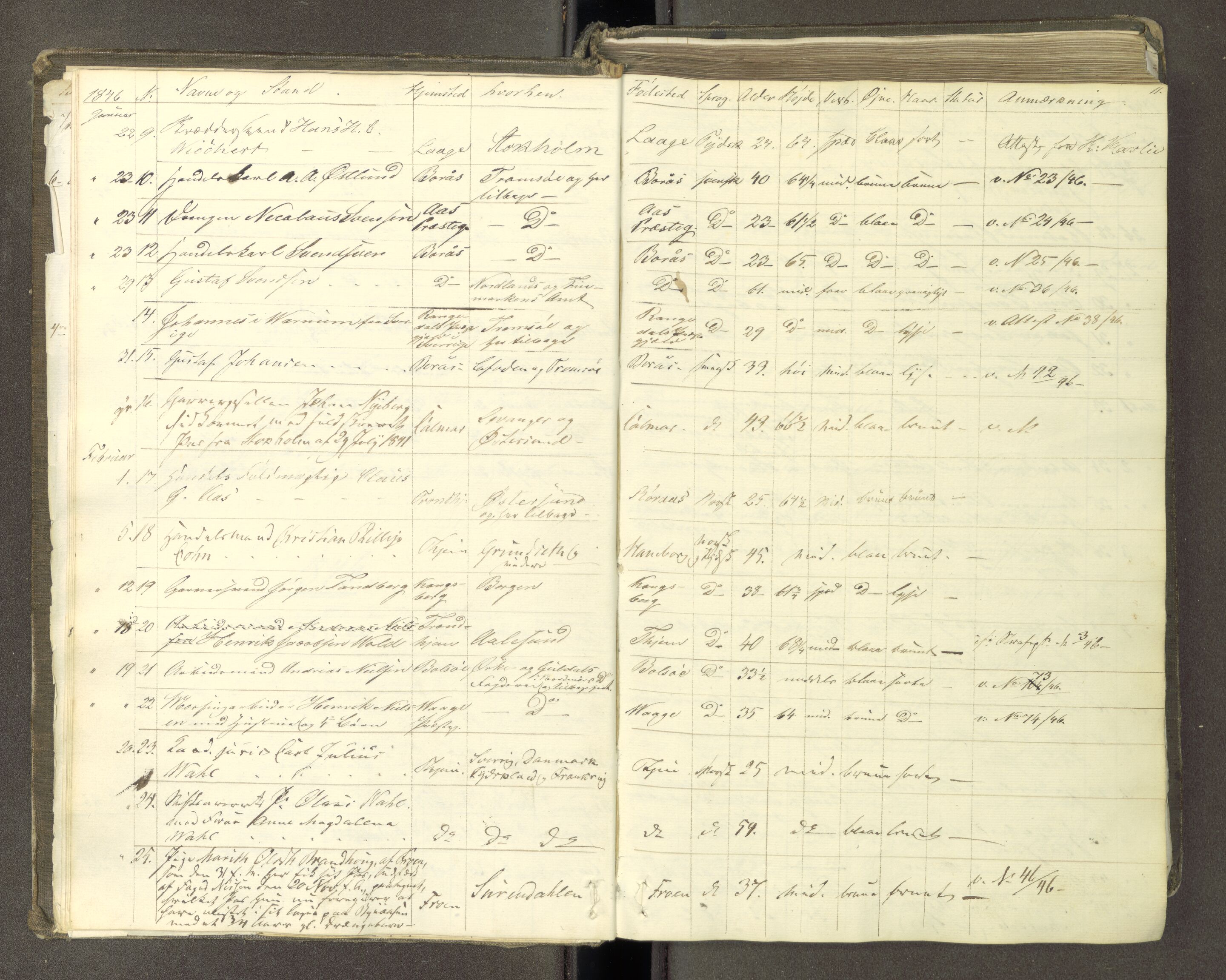 Trondheim politikammer, AV/SAT-A-1887/1/30/L0009: Passprotokoll. Første del:utstedtete pass. Andre del :innleverte/fornyede, 1845-1850, s. 10b-11a