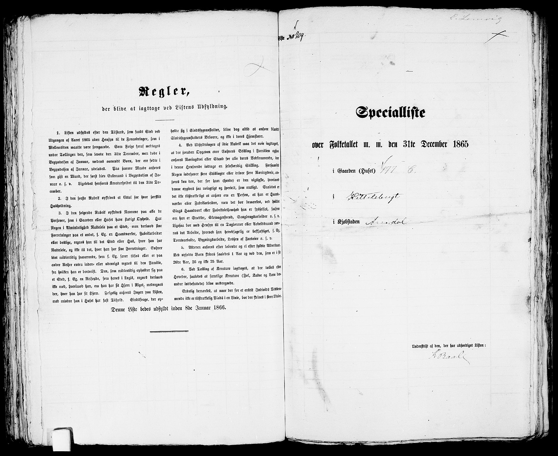RA, Folketelling 1865 for 0903P Arendal prestegjeld, 1865, s. 424