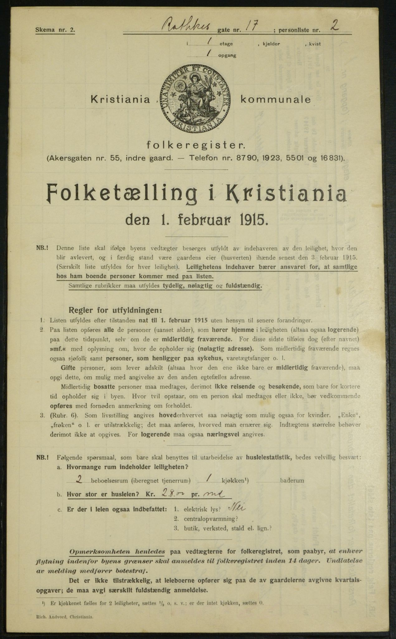 OBA, Kommunal folketelling 1.2.1915 for Kristiania, 1915, s. 82375