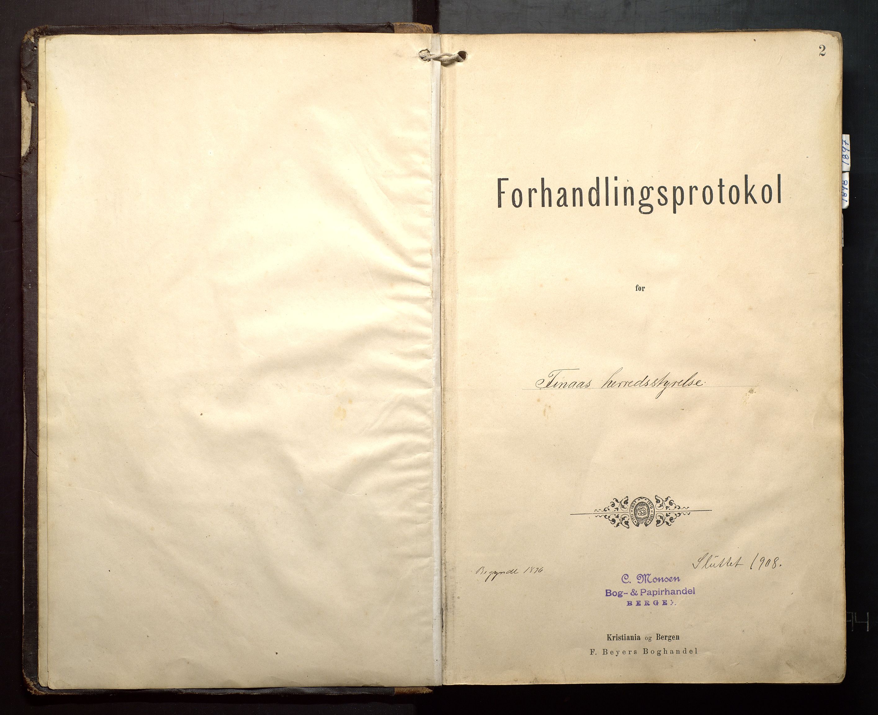 Finnaas kommune. Formannskapet, IKAH/1218a-021/A/Aa/L0003: Møtebok for formannskap, heradsstyre og soknestyre, 1896-1908, s. 2