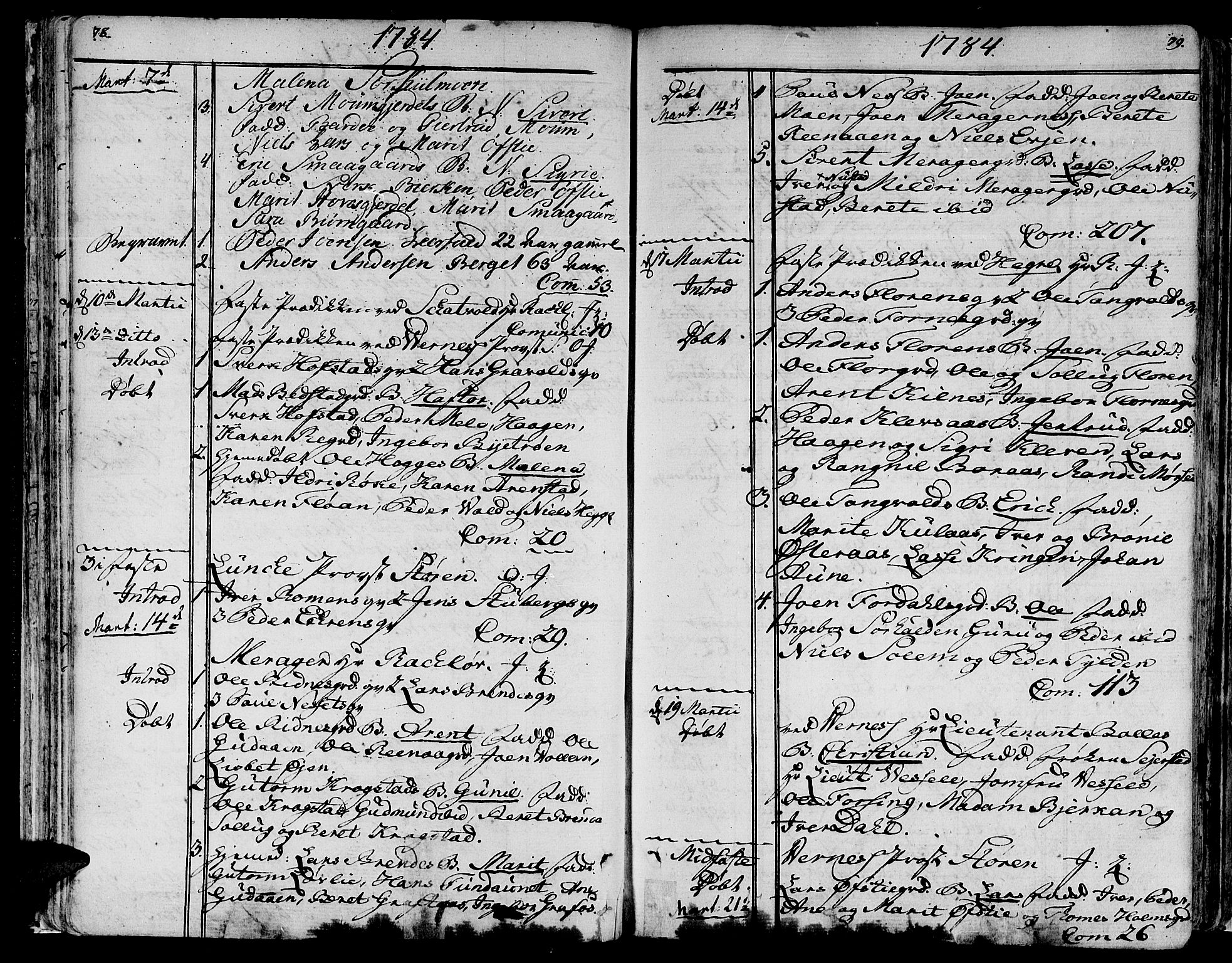 Ministerialprotokoller, klokkerbøker og fødselsregistre - Nord-Trøndelag, AV/SAT-A-1458/709/L0059: Ministerialbok nr. 709A06, 1781-1797, s. 78-79