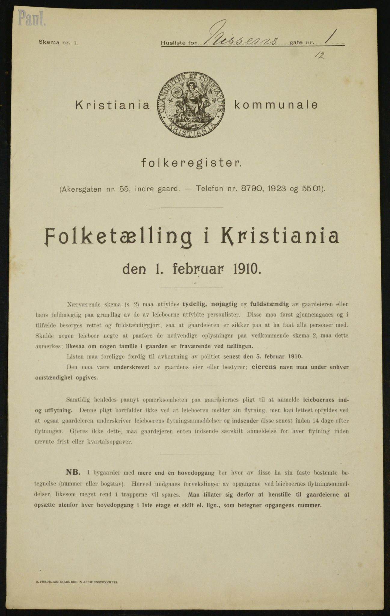 OBA, Kommunal folketelling 1.2.1910 for Kristiania, 1910, s. 68691