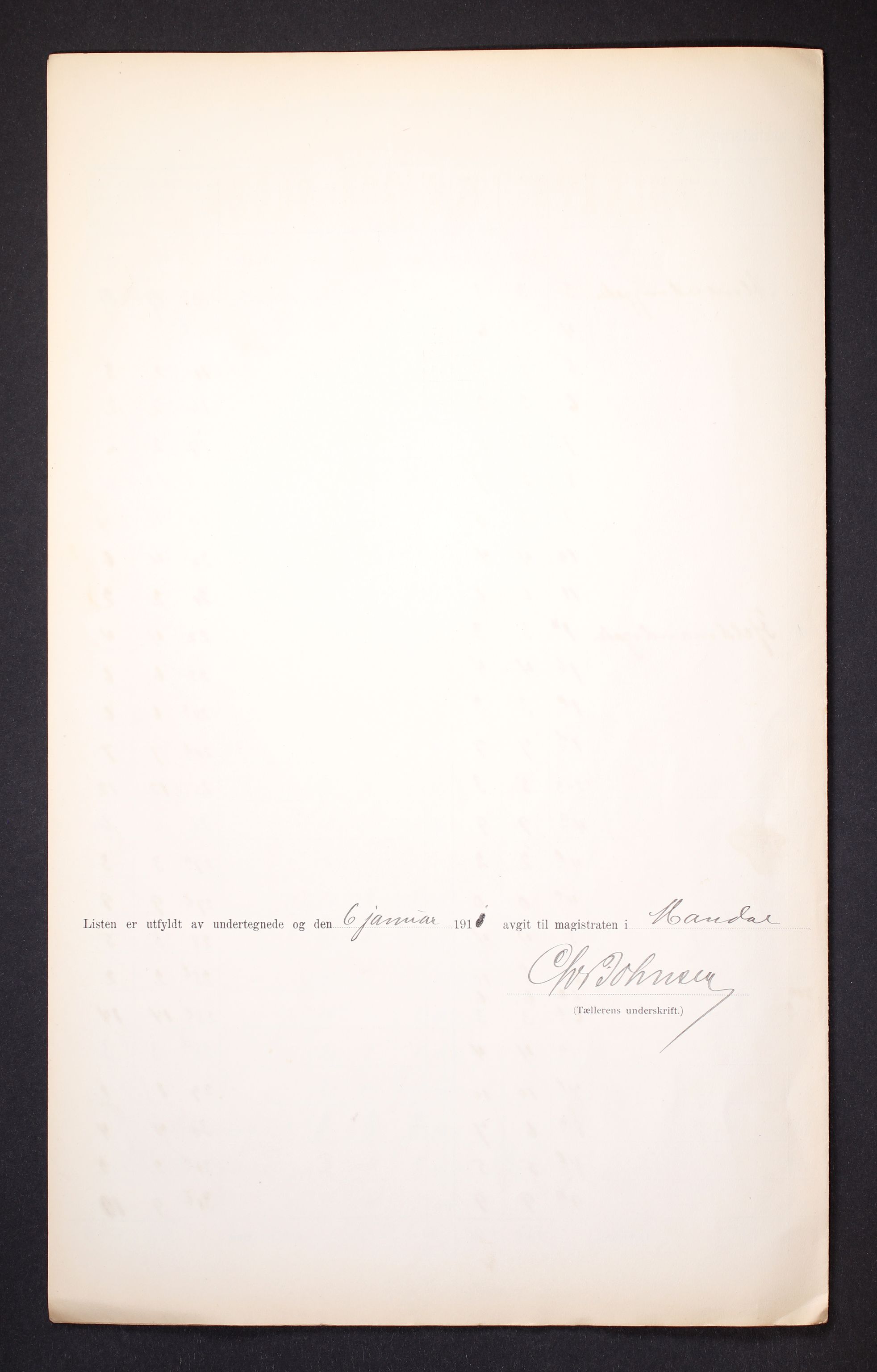 RA, Folketelling 1910 for 1002 Mandal ladested, 1910, s. 19