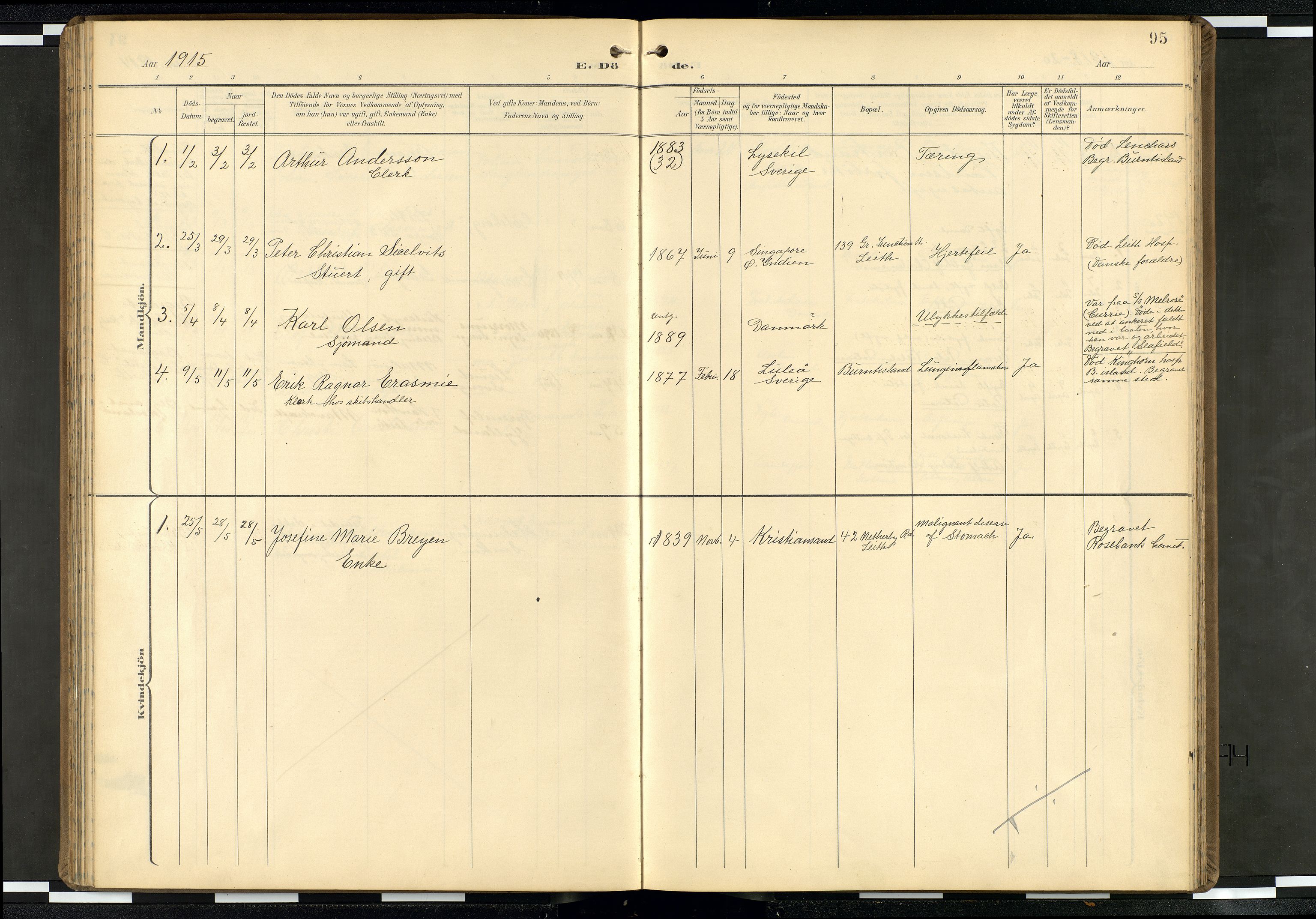 Den norske sjømannsmisjon i utlandet/Skotske havner (Leith, Glasgow), AV/SAB-SAB/PA-0100/H/Ha/Haa/L0004: Ministerialbok nr. A 4, 1899-1949, s. 94b-95a