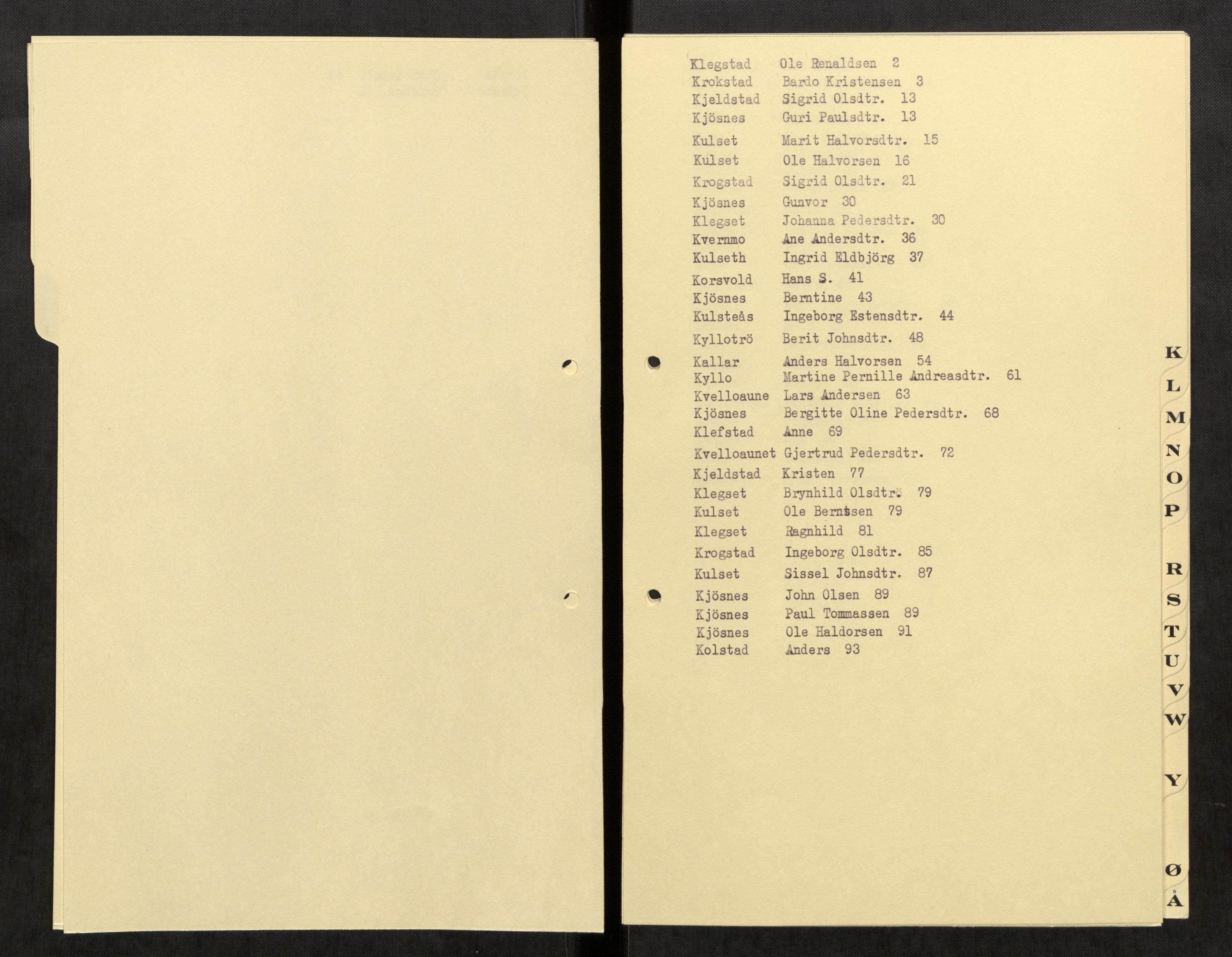 Selbu lensmannskontor, AV/SAT-A-1081/2/G/Ga/L0009: Register over dødsfallsprotokoller , 1911-1962