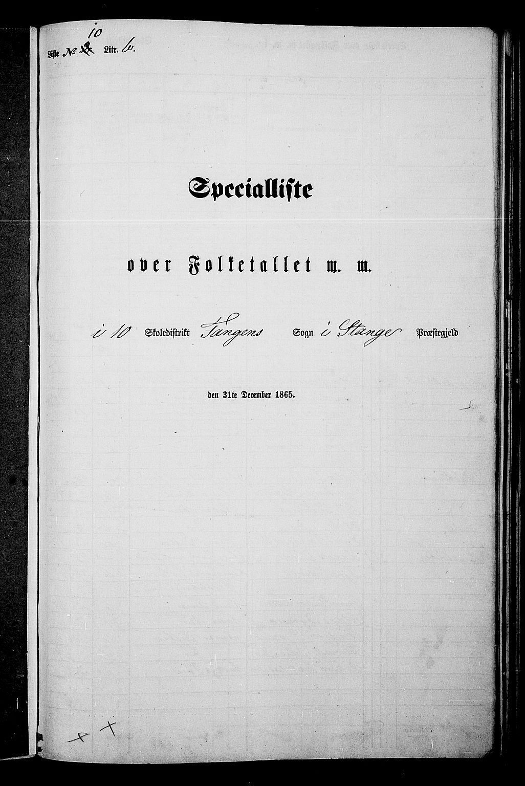 RA, Folketelling 1865 for 0417P Stange prestegjeld, 1865, s. 234