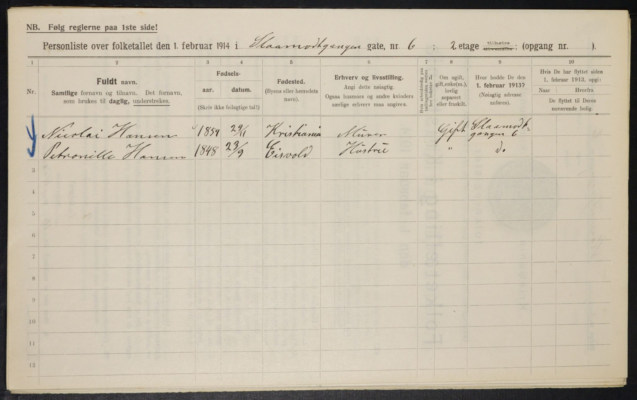 OBA, Kommunal folketelling 1.2.1914 for Kristiania, 1914, s. 96804