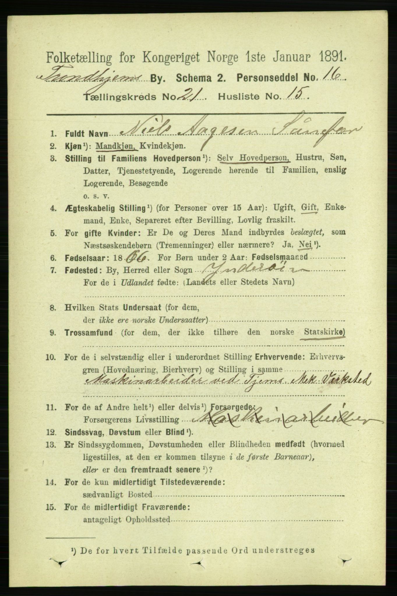RA, Folketelling 1891 for 1601 Trondheim kjøpstad, 1891, s. 16084