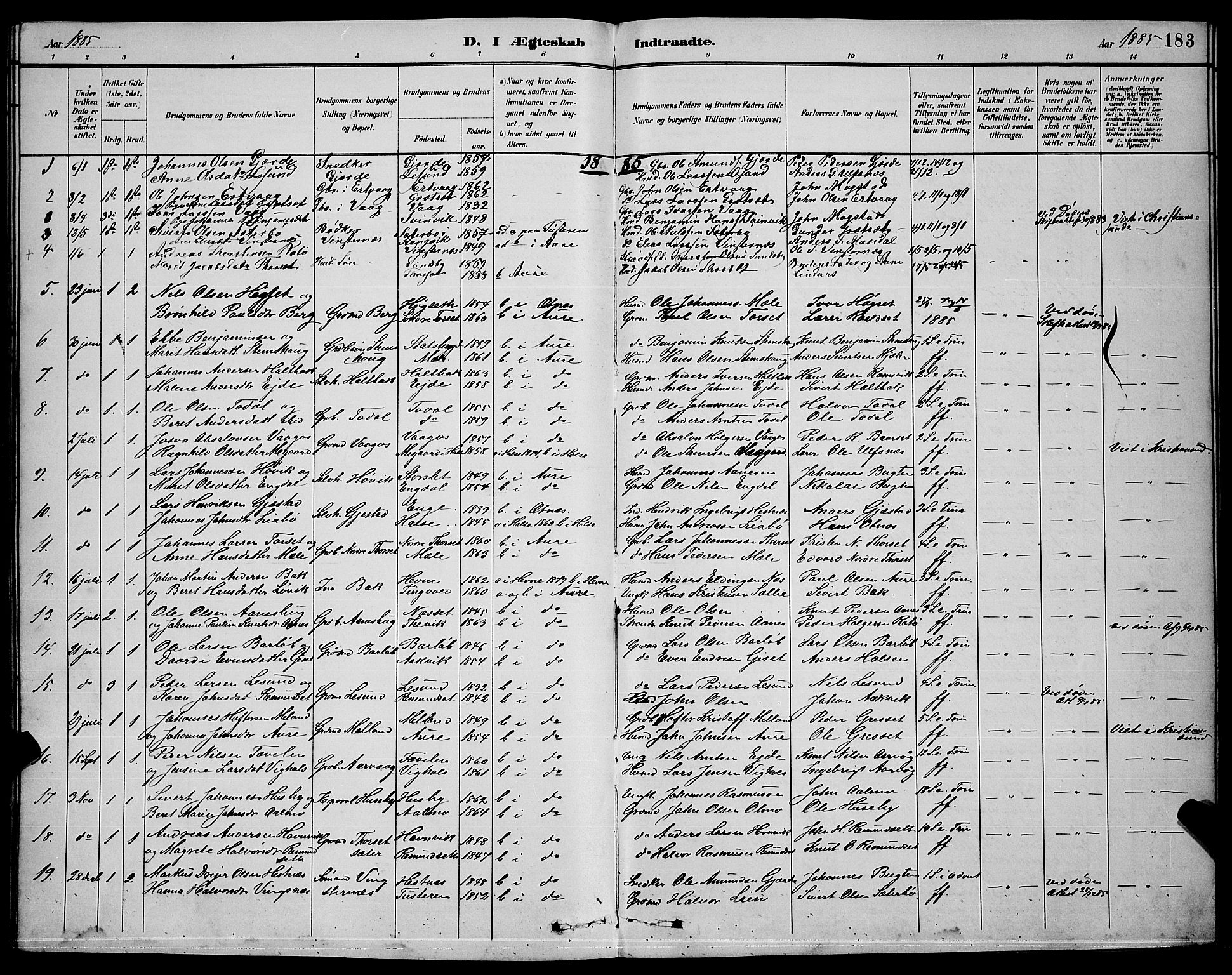 Ministerialprotokoller, klokkerbøker og fødselsregistre - Møre og Romsdal, AV/SAT-A-1454/578/L0909: Klokkerbok nr. 578C02, 1882-1900, s. 183