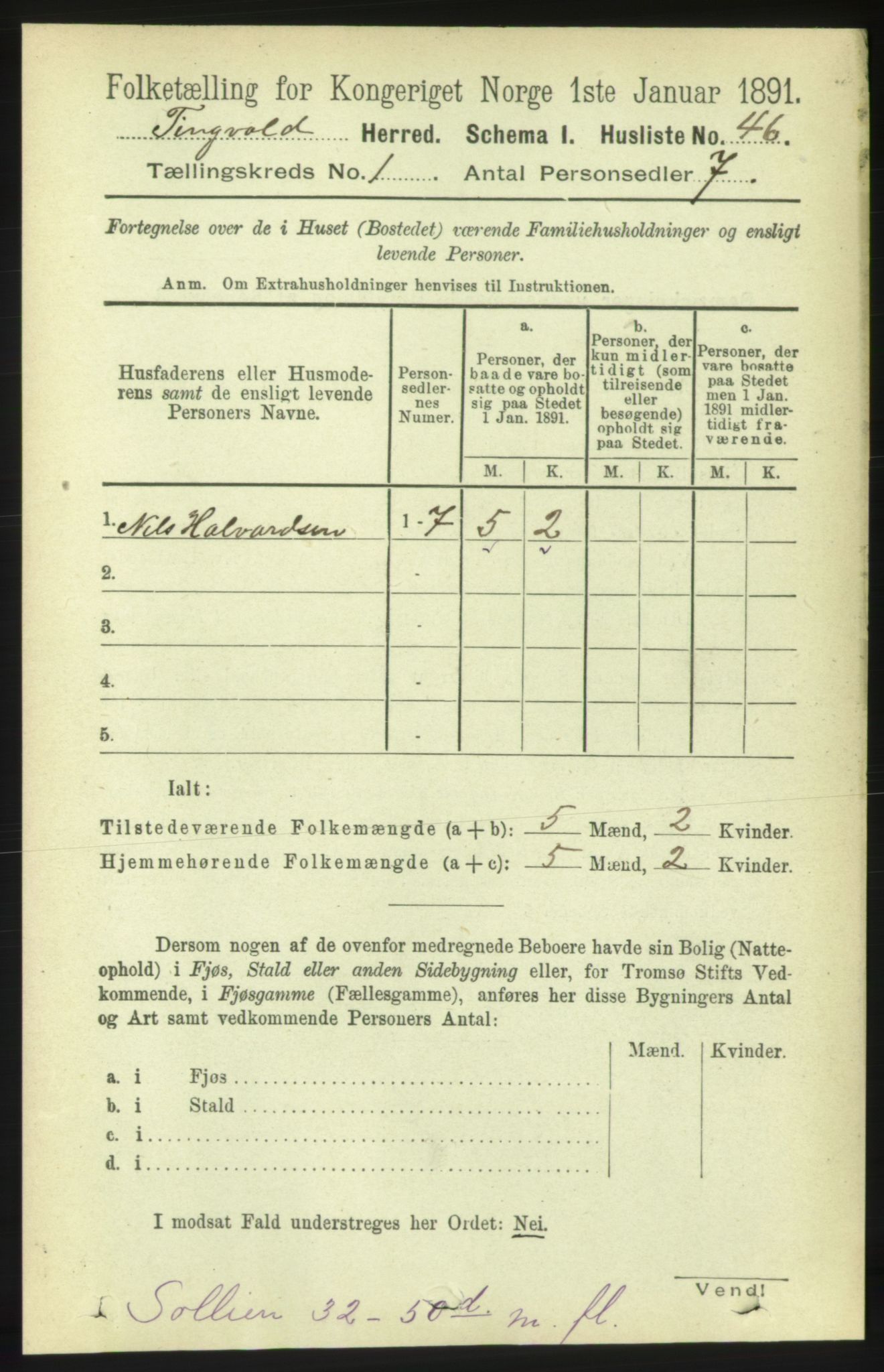 RA, Folketelling 1891 for 1560 Tingvoll herred, 1891, s. 65