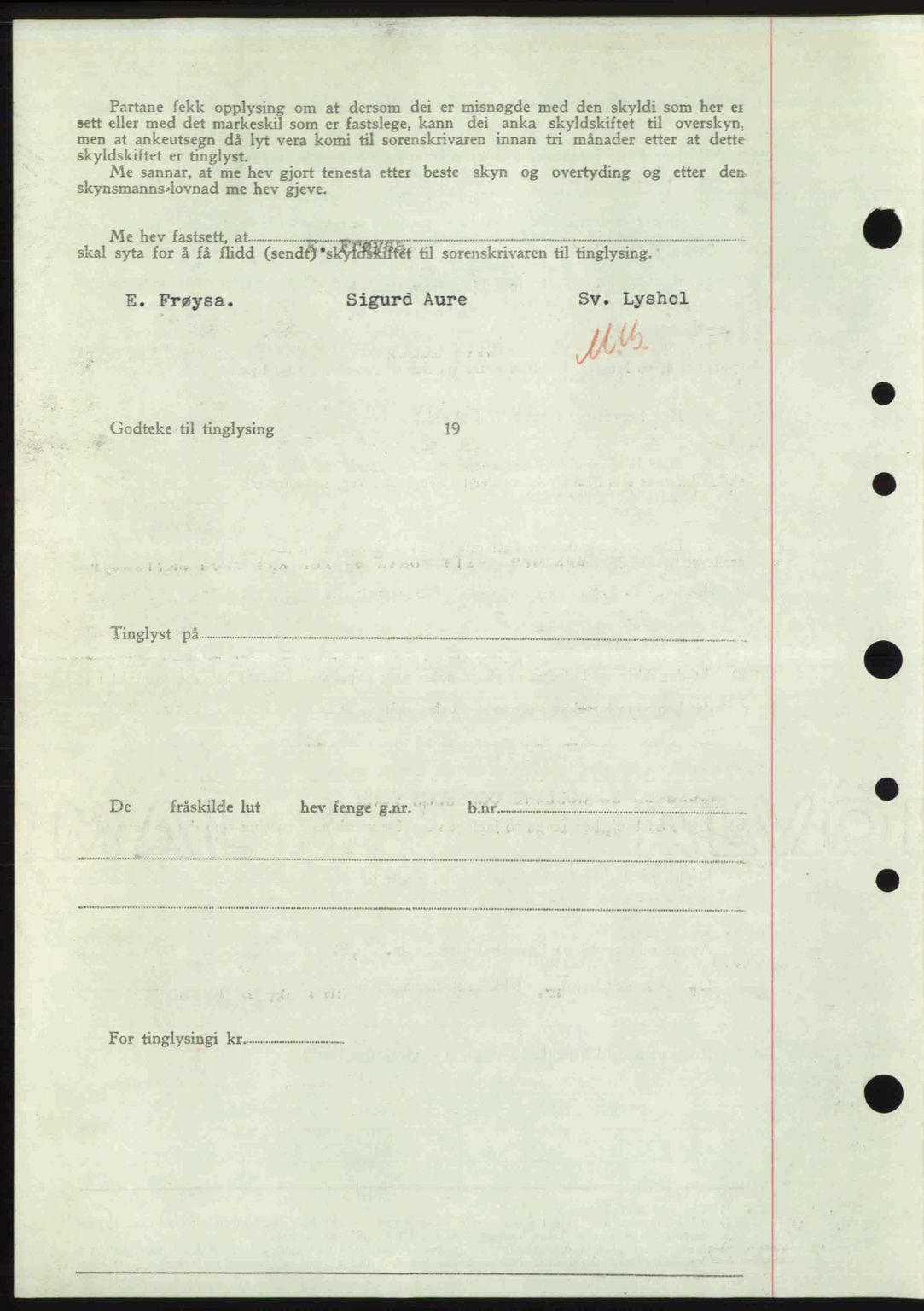 Nordre Sunnmøre sorenskriveri, AV/SAT-A-0006/1/2/2C/2Ca: Pantebok nr. A23, 1946-1947, Dagboknr: 2126/1946