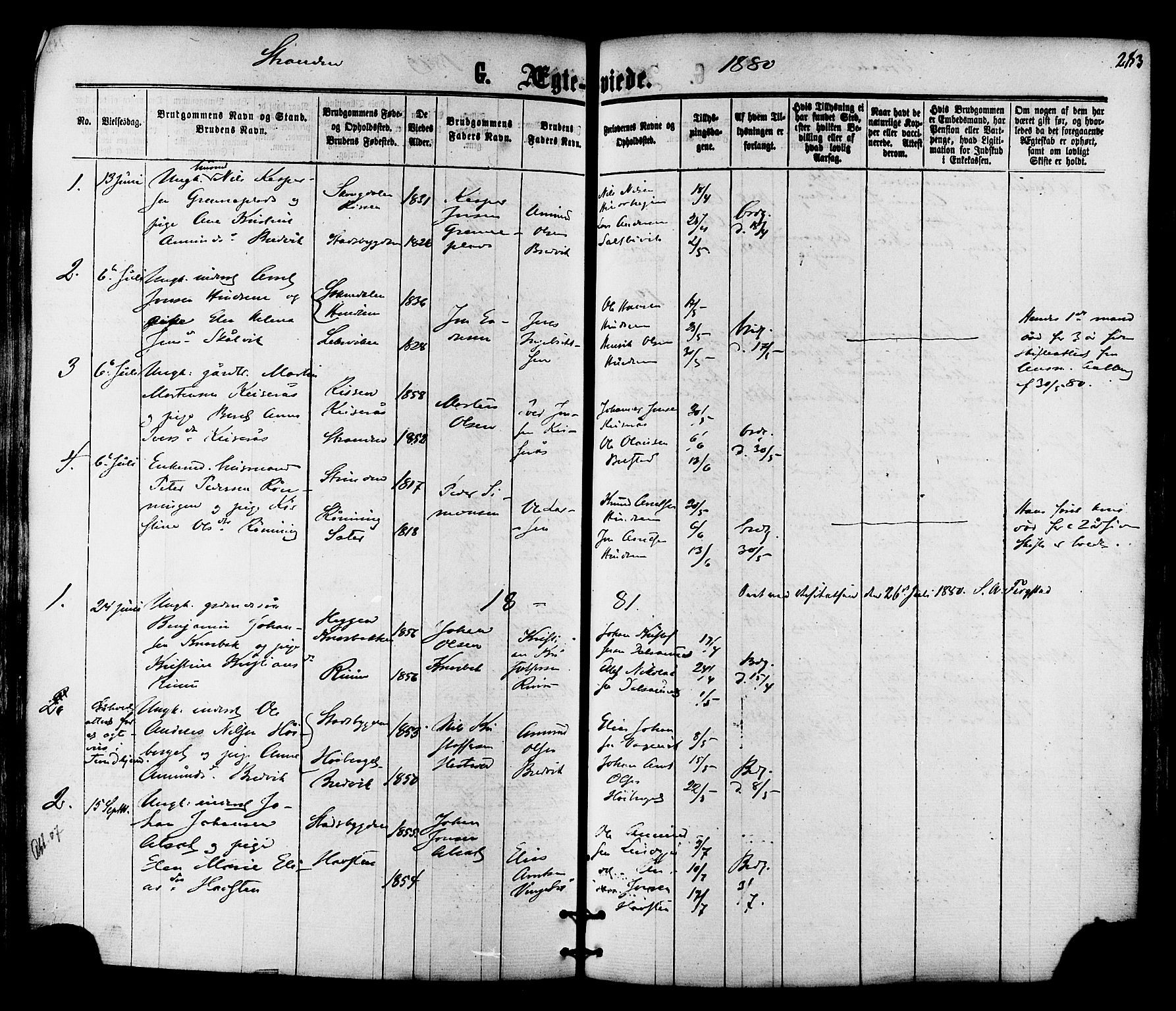 Ministerialprotokoller, klokkerbøker og fødselsregistre - Nord-Trøndelag, AV/SAT-A-1458/701/L0009: Ministerialbok nr. 701A09 /2, 1864-1882, s. 283