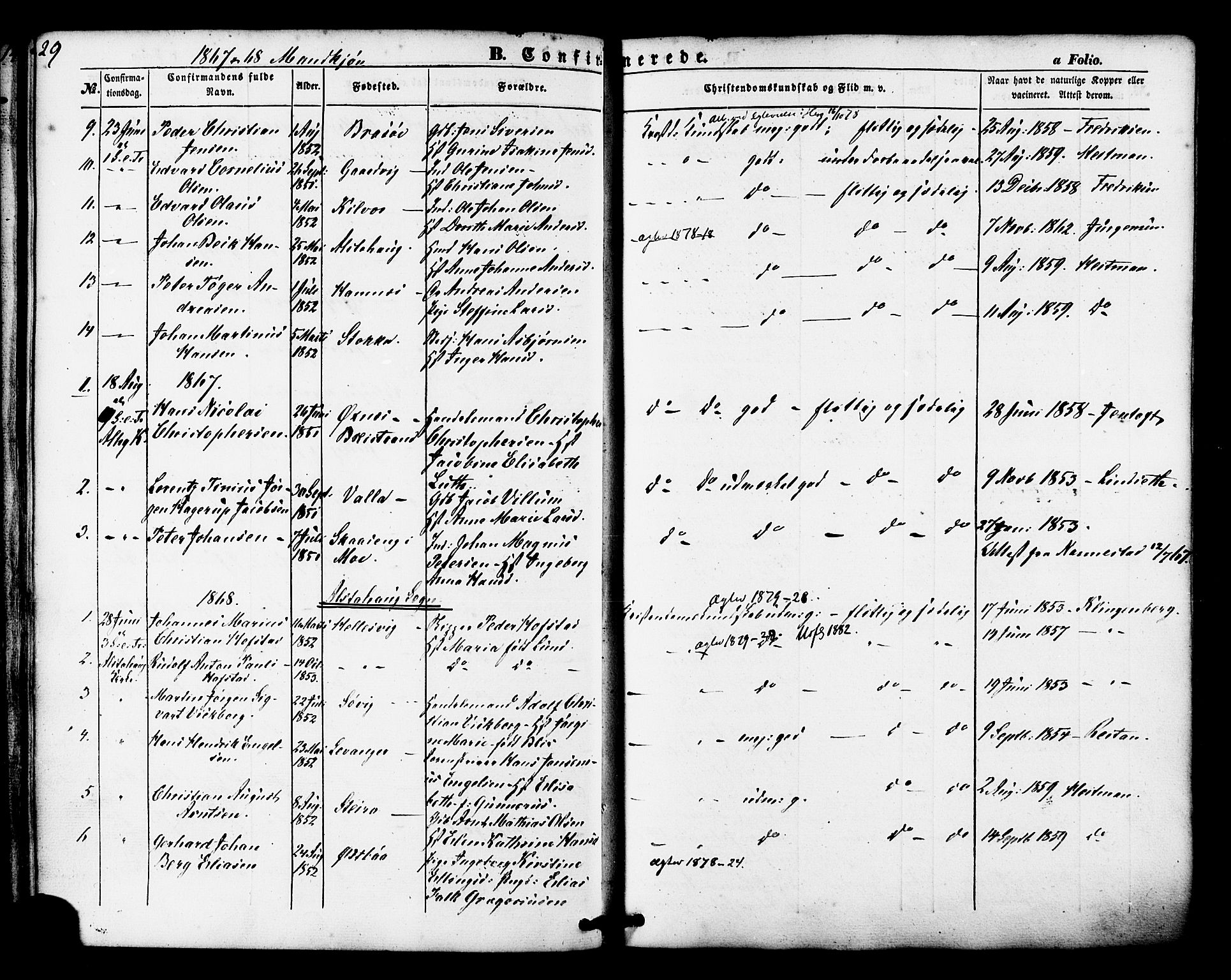 Ministerialprotokoller, klokkerbøker og fødselsregistre - Nordland, AV/SAT-A-1459/830/L0448: Ministerialbok nr. 830A12, 1855-1878, s. 29