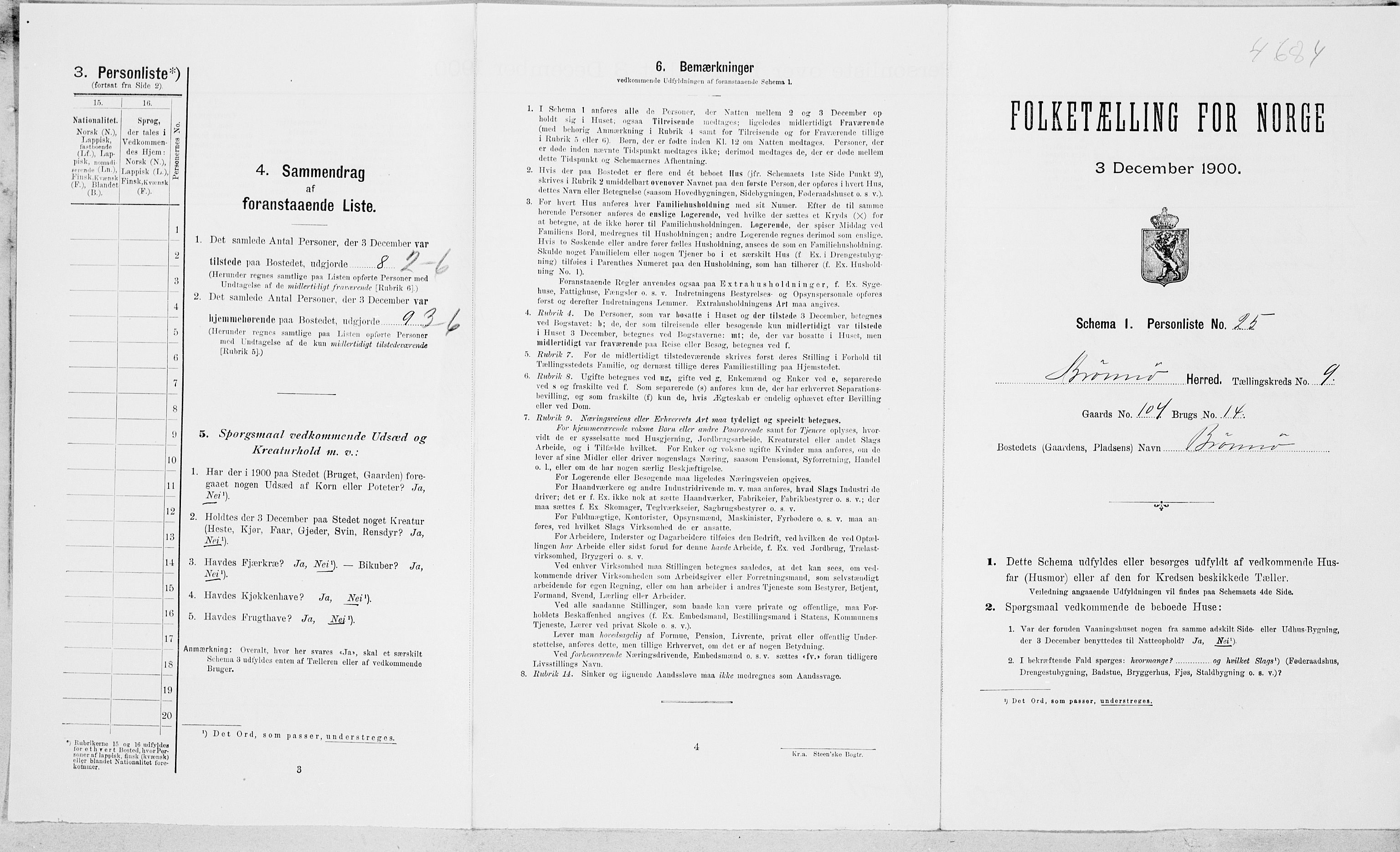 SAT, Folketelling 1900 for 1814 Brønnøy herred, 1900, s. 1165