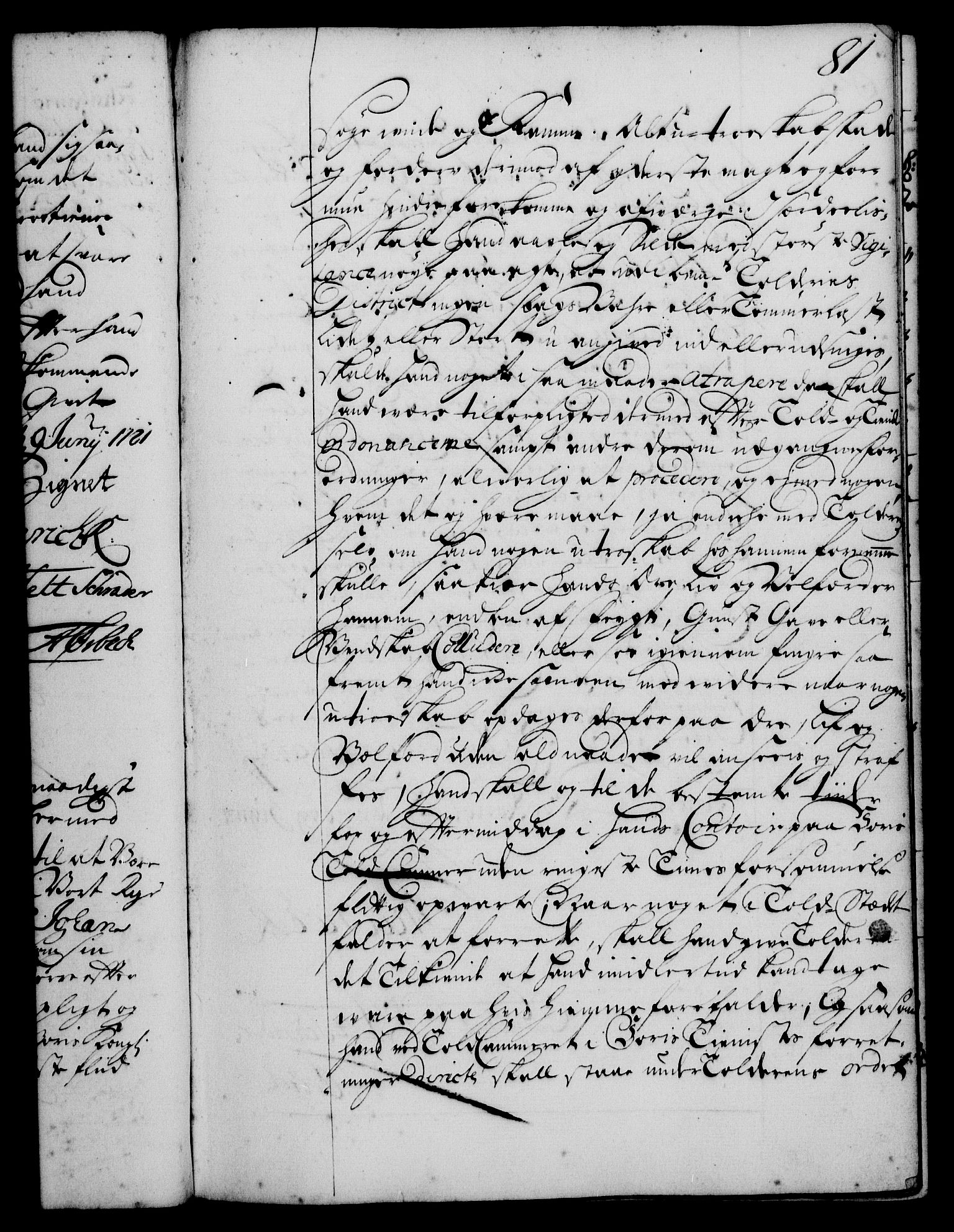 Rentekammeret, Kammerkanselliet, RA/EA-3111/G/Gg/Gge/L0001: Norsk bestallingsprotokoll med register (merket RK 53.25), 1720-1730, s. 81