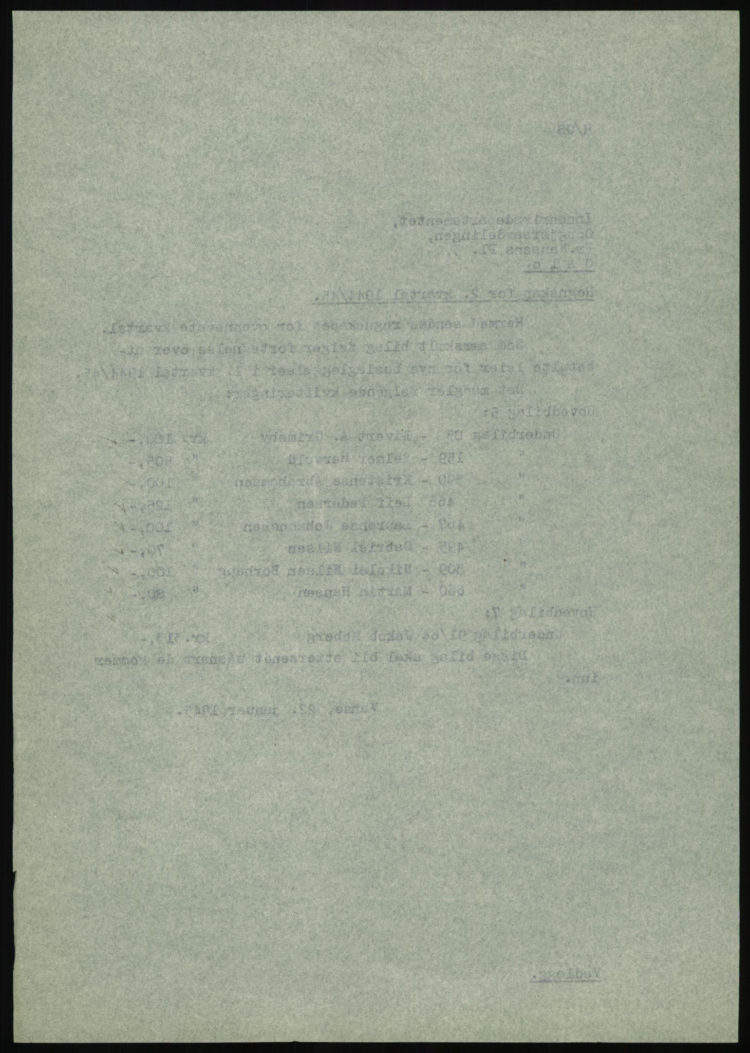 Forsvarsdepartementet, 10. kontor / Oppgjørskontoret, AV/RA-RAFA-1225/D/Db/L0180: Lista oppgjørskontor, 1942-1952, s. 138