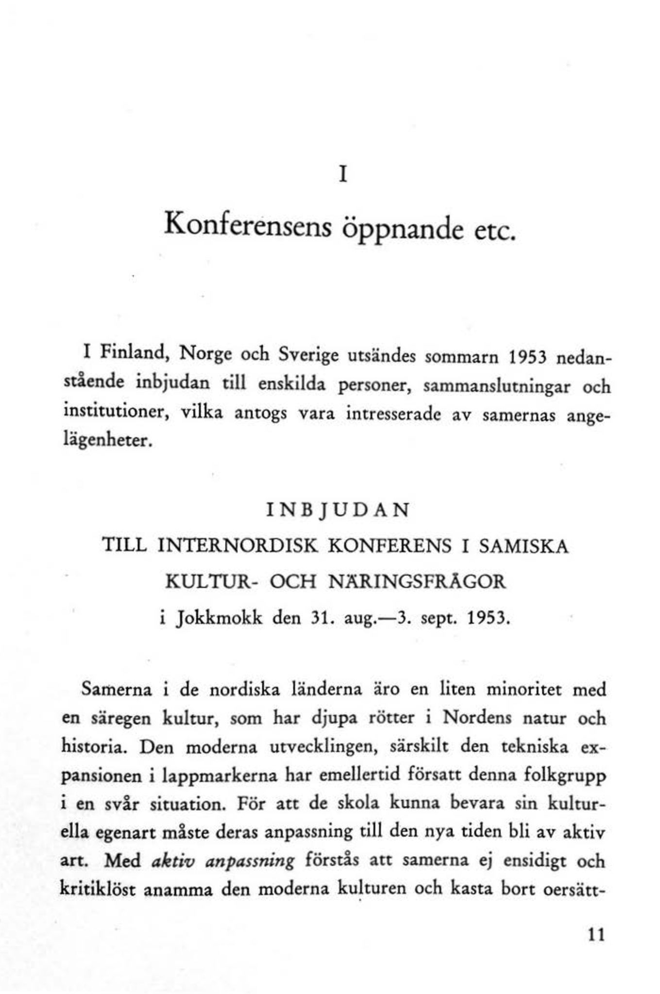 Sámiráđđi / Saami Council, AV/SAMI-PA-1126/X/L0001: Saami Conference I, 1953