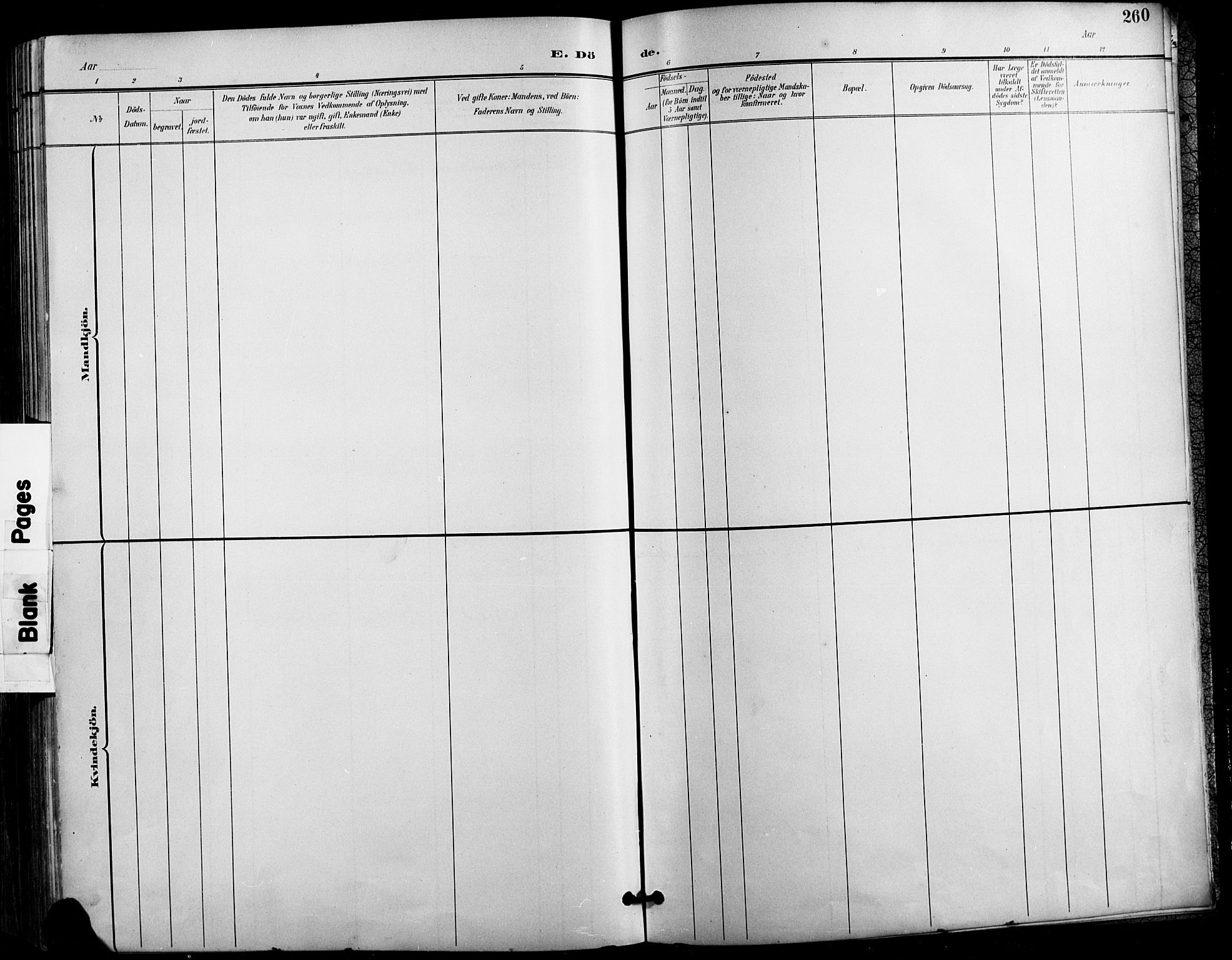 Vestre Gausdal prestekontor, SAH/PREST-094/H/Ha/Hab/L0003: Klokkerbok nr. 3, 1896-1925, s. 260