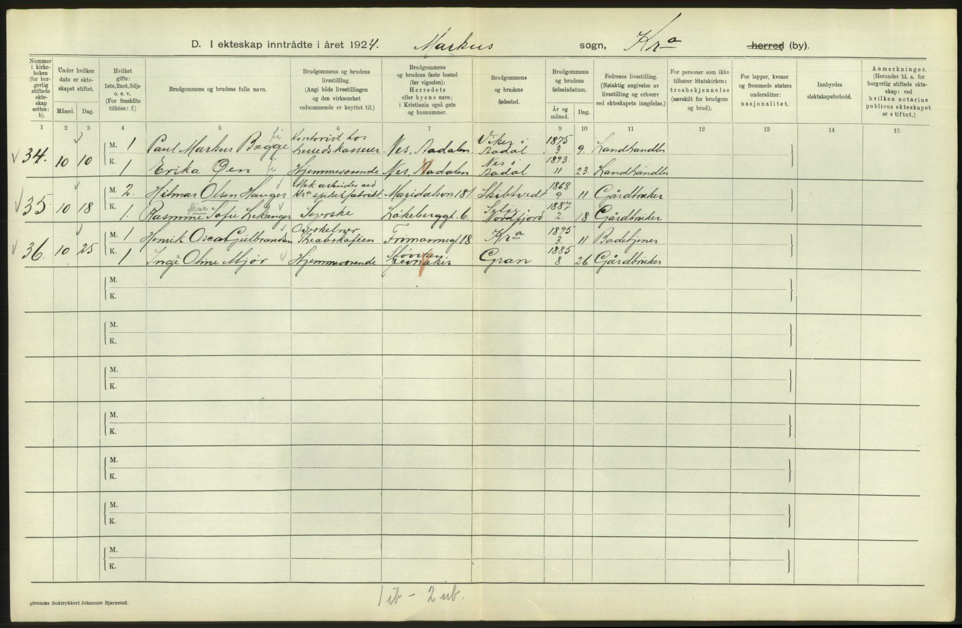 Statistisk sentralbyrå, Sosiodemografiske emner, Befolkning, AV/RA-S-2228/D/Df/Dfc/Dfcd/L0007: Kristiania: Gifte, 1924, s. 790