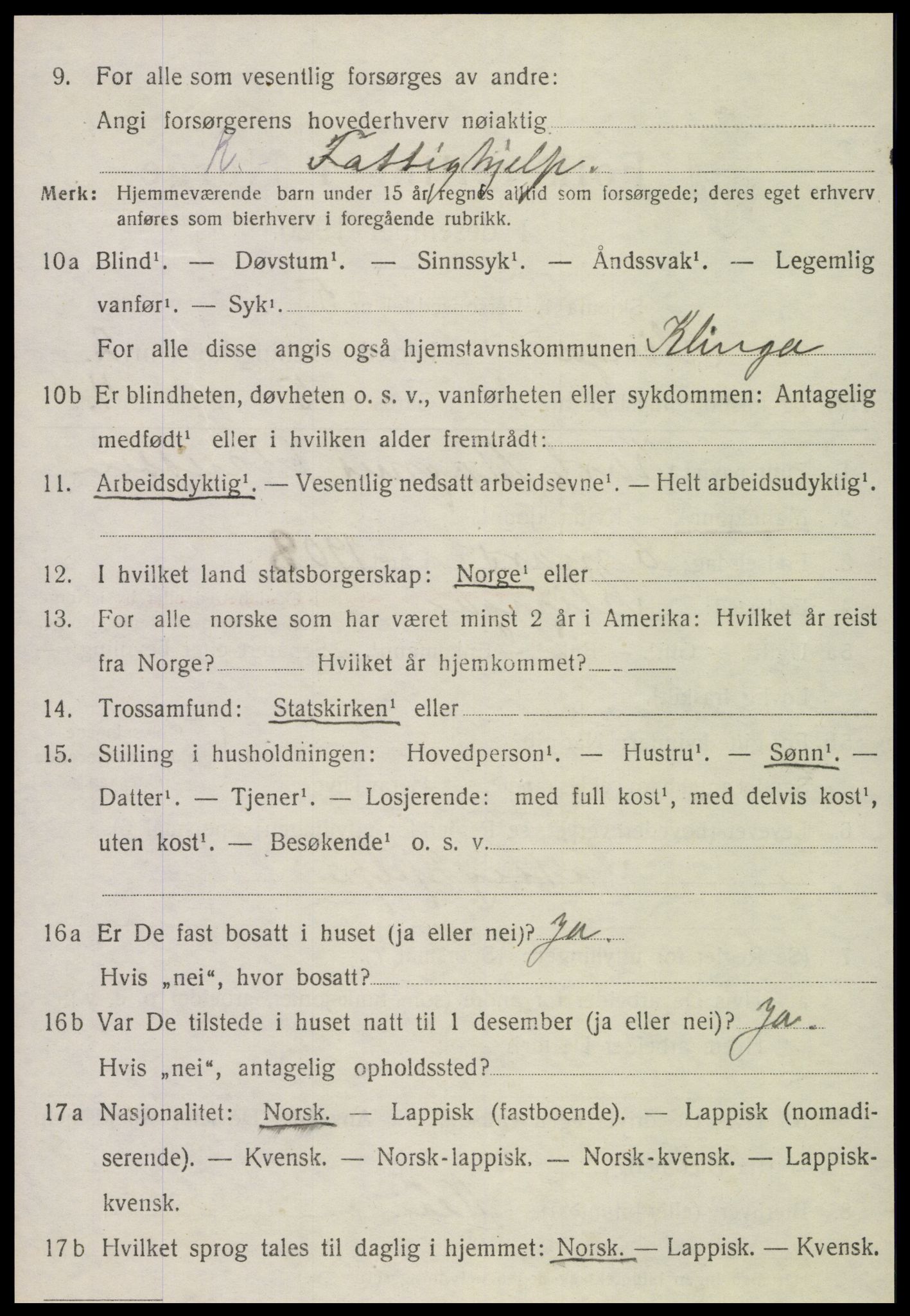 SAT, Folketelling 1920 for 1746 Klinga herred, 1920, s. 1428