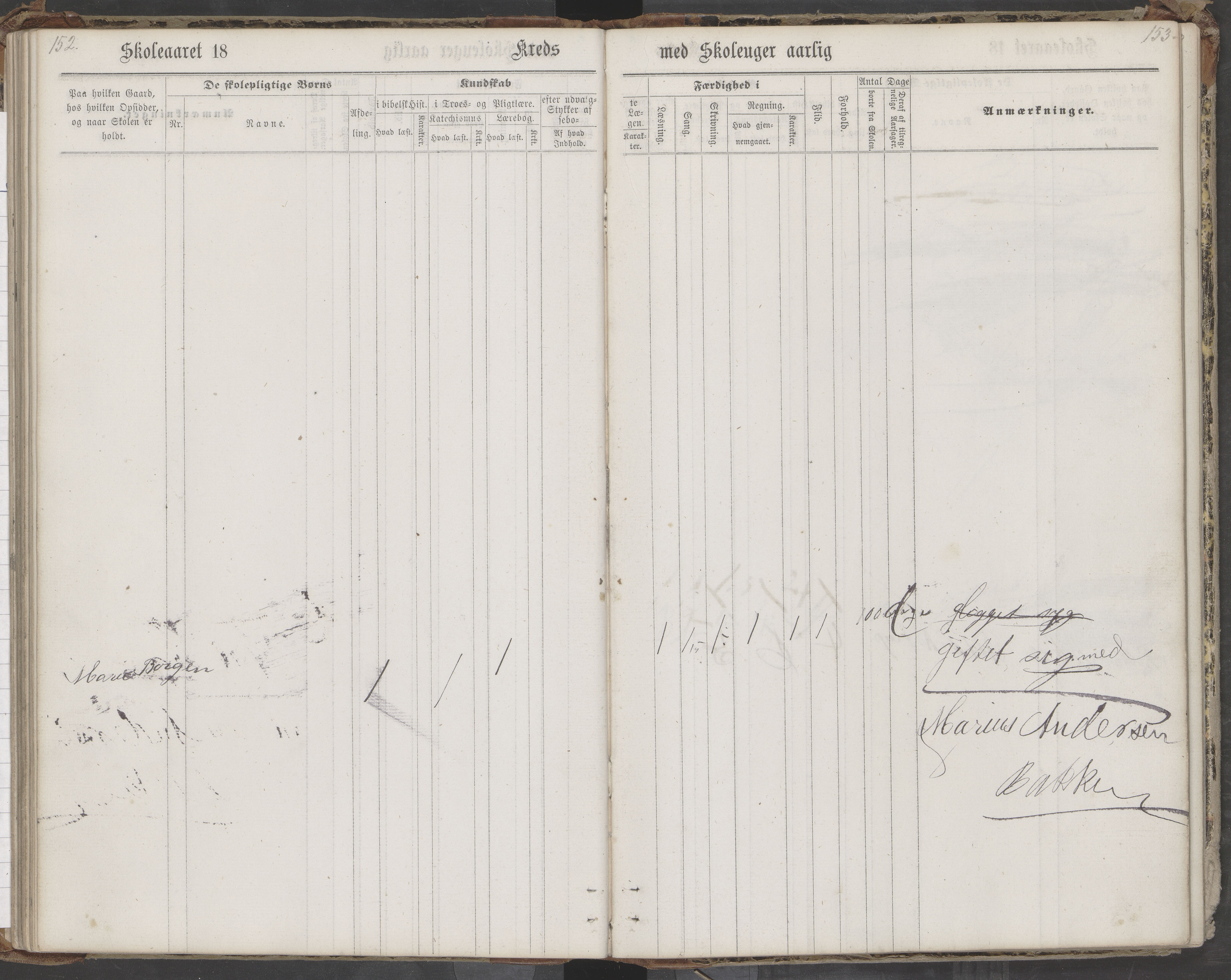 Saltdal kommune. Ymse skolekretser, AIN/K-18400.510.18/442/L0002/0002: Skoleprotokoller / Nordnes, Berghulnes, Junkerdal, 1871-1878