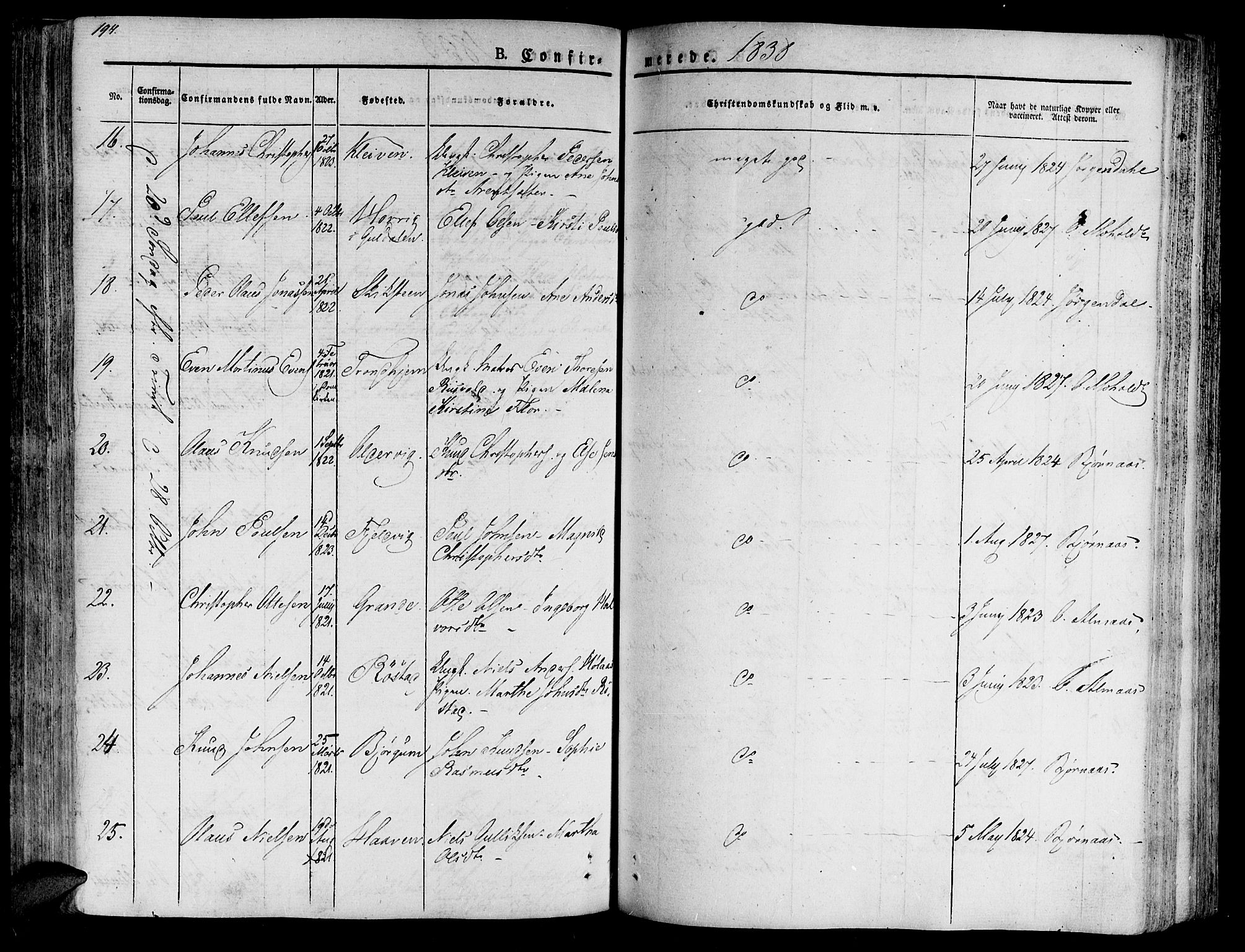 Ministerialprotokoller, klokkerbøker og fødselsregistre - Nord-Trøndelag, SAT/A-1458/701/L0006: Ministerialbok nr. 701A06, 1825-1841, s. 197