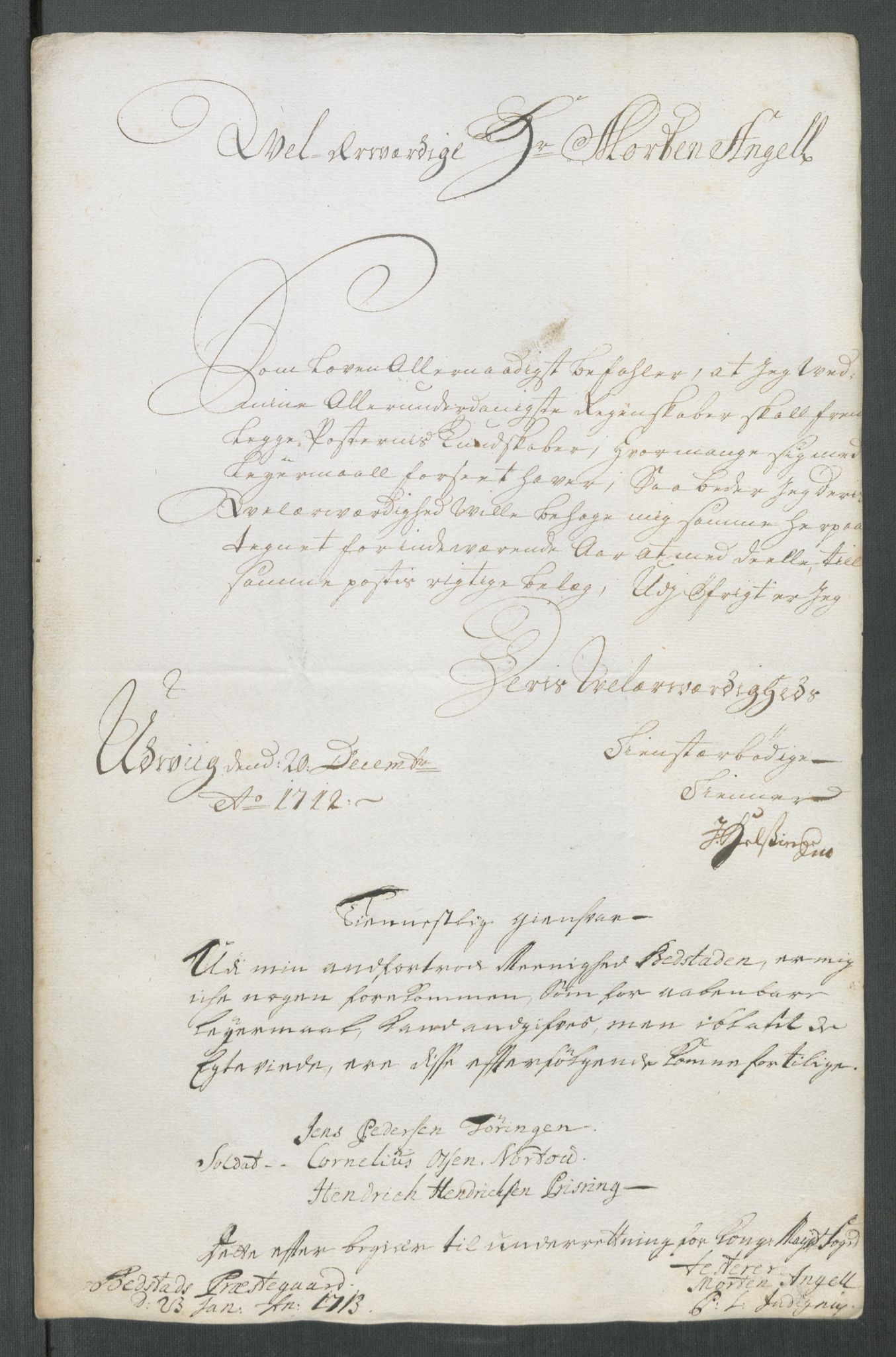 Rentekammeret inntil 1814, Reviderte regnskaper, Fogderegnskap, RA/EA-4092/R63/L4320: Fogderegnskap Inderøy, 1712, s. 234