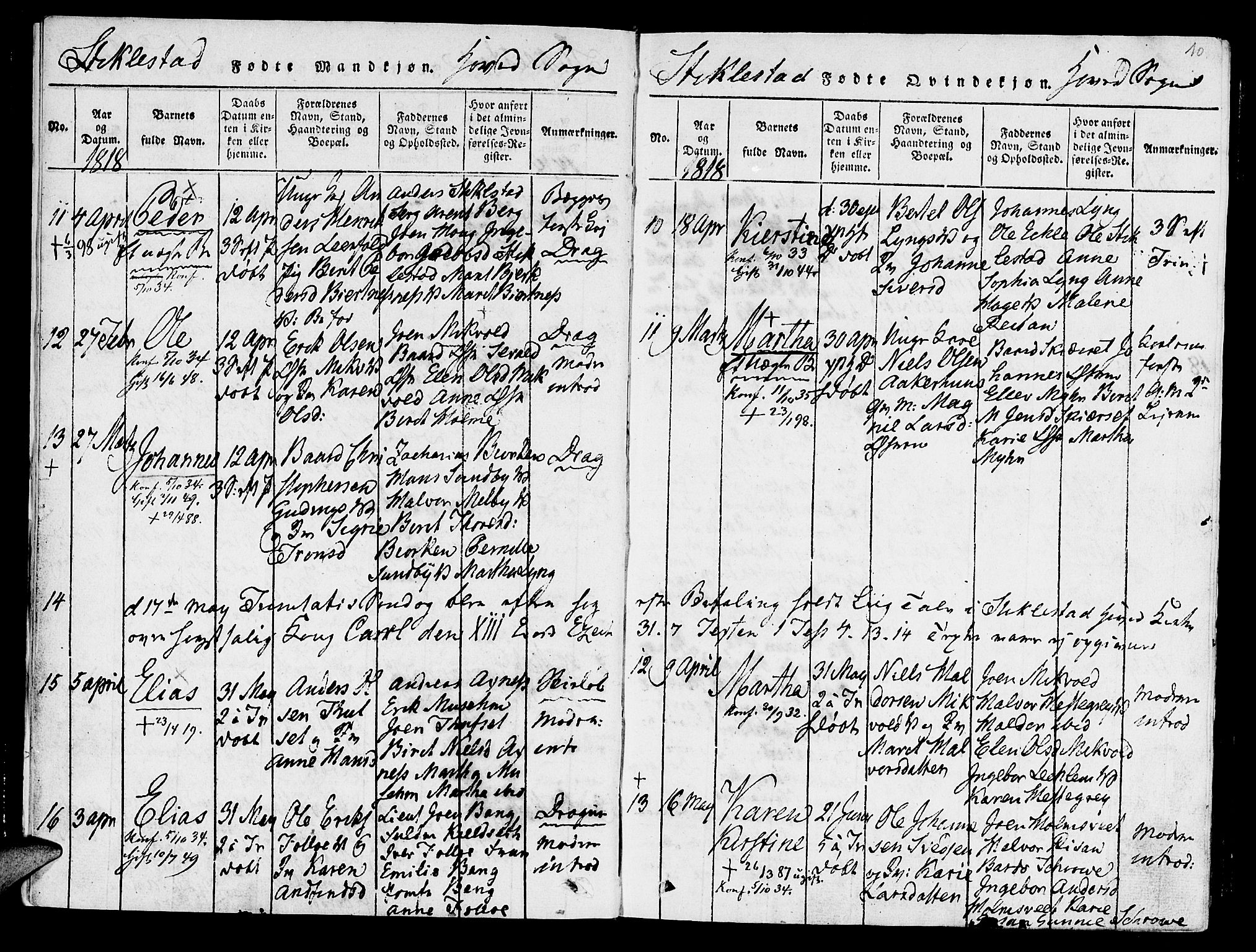 Ministerialprotokoller, klokkerbøker og fødselsregistre - Nord-Trøndelag, AV/SAT-A-1458/723/L0234: Ministerialbok nr. 723A05 /1, 1816-1840, s. 10
