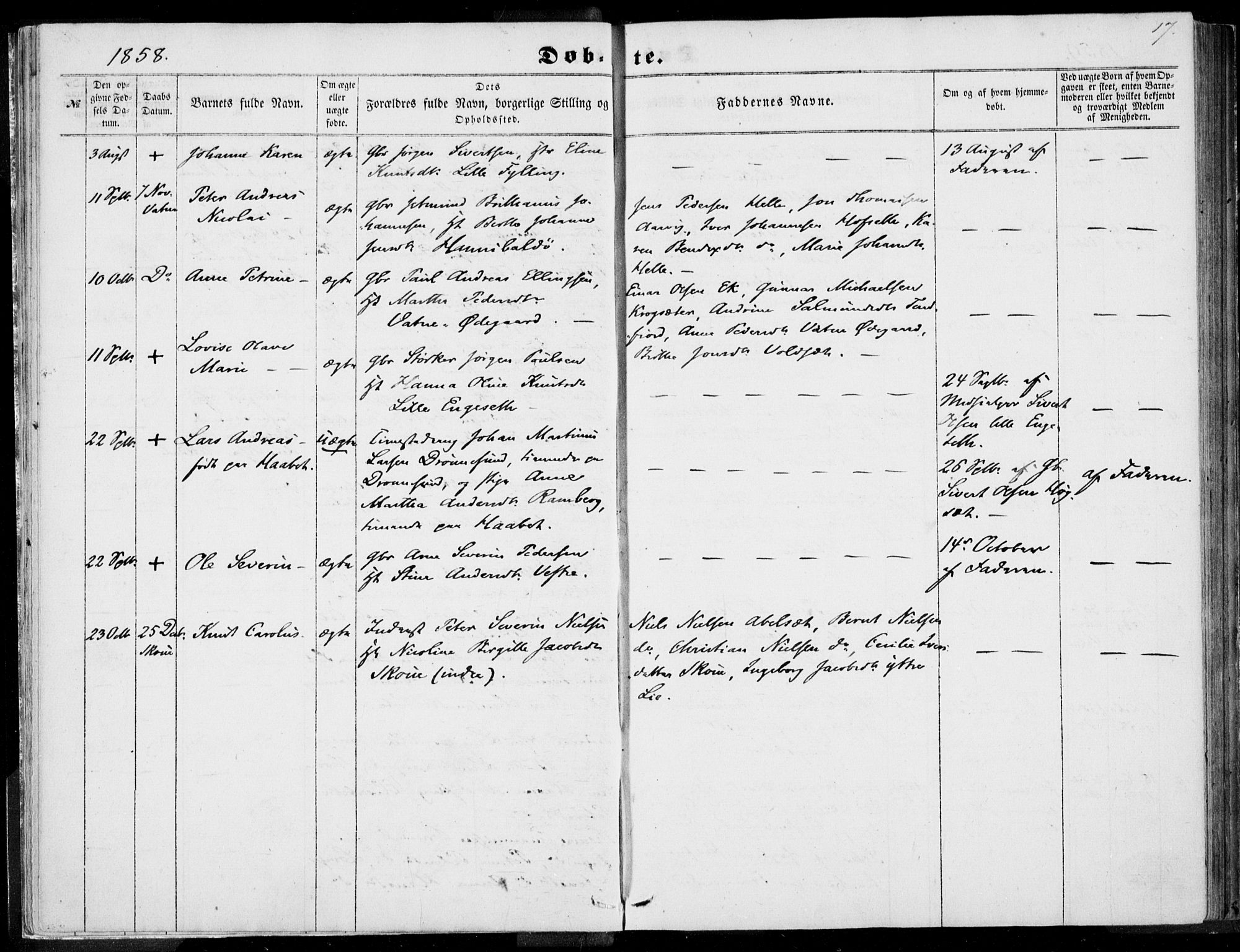 Ministerialprotokoller, klokkerbøker og fødselsregistre - Møre og Romsdal, AV/SAT-A-1454/524/L0354: Ministerialbok nr. 524A06, 1857-1863, s. 17