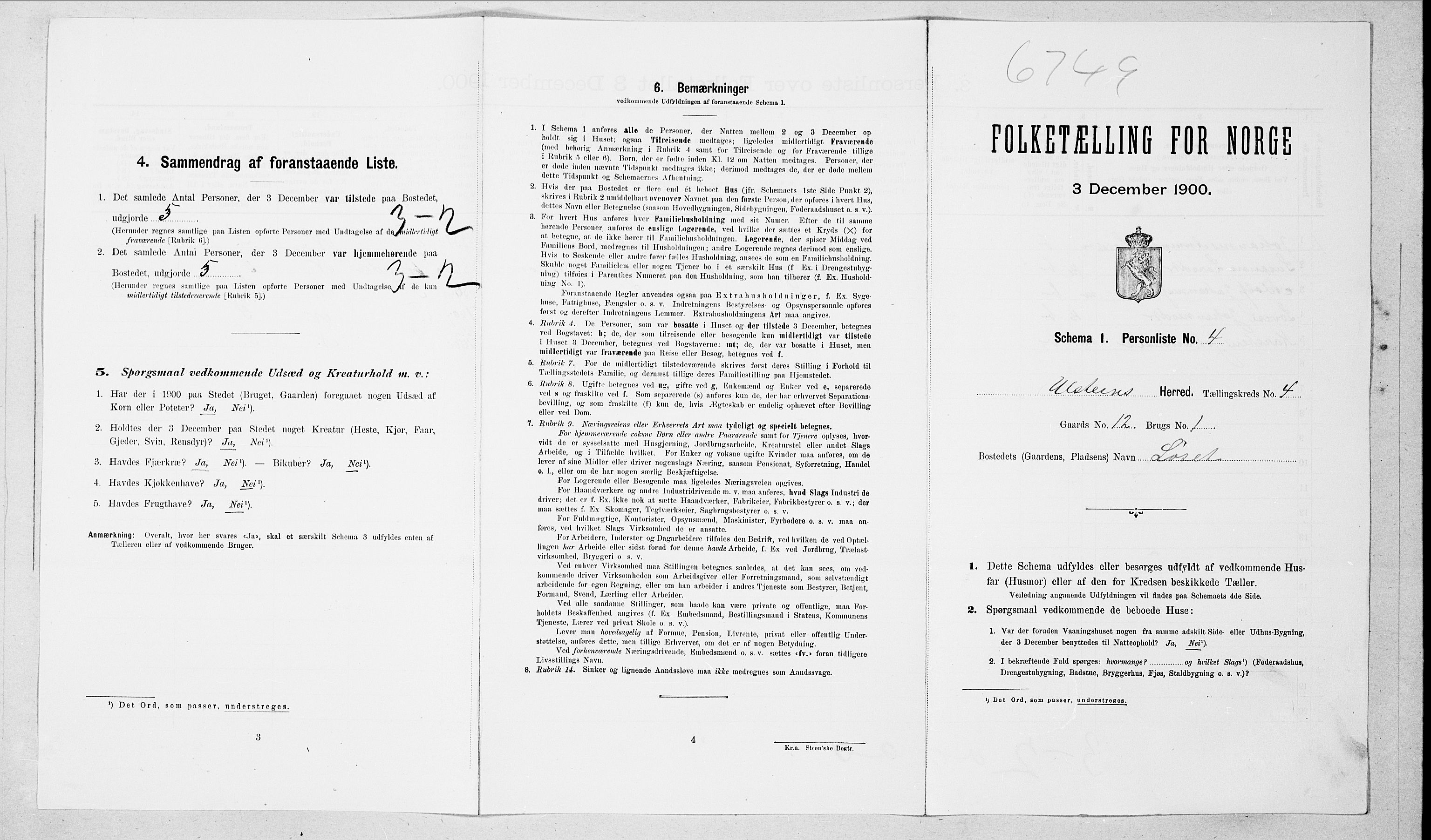 SAT, Folketelling 1900 for 1516 Ulstein herred, 1900, s. 306