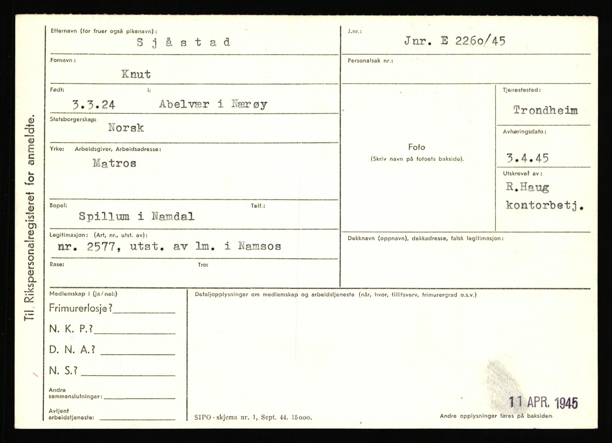 Statspolitiet - Hovedkontoret / Osloavdelingen, AV/RA-S-1329/C/Ca/L0014: Seterlien - Svartås, 1943-1945, s. 432