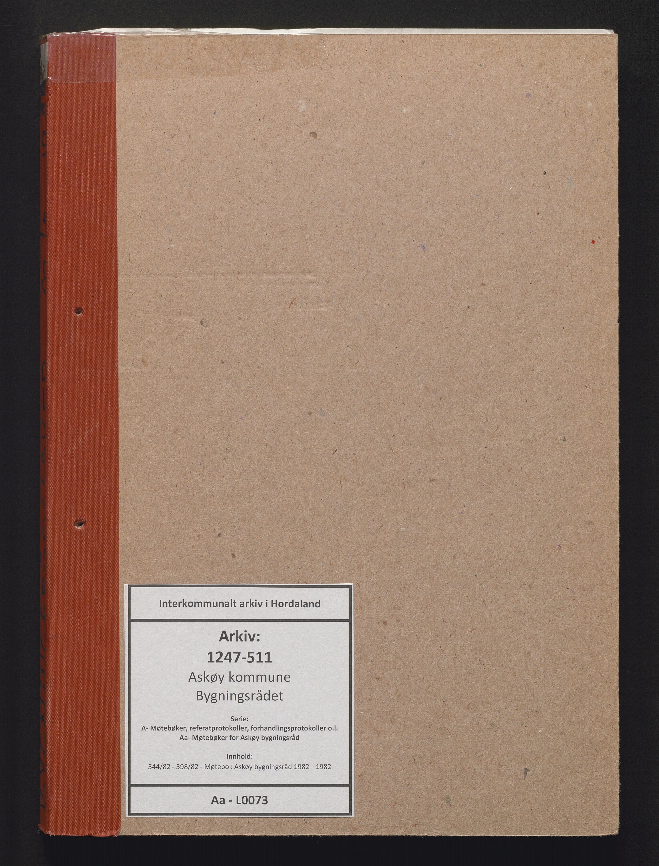 Askøy kommune. Bygningsrådet, IKAH/1247-511/A/Aa/L0073: Møtebok Askøy bygningsråd, 1982