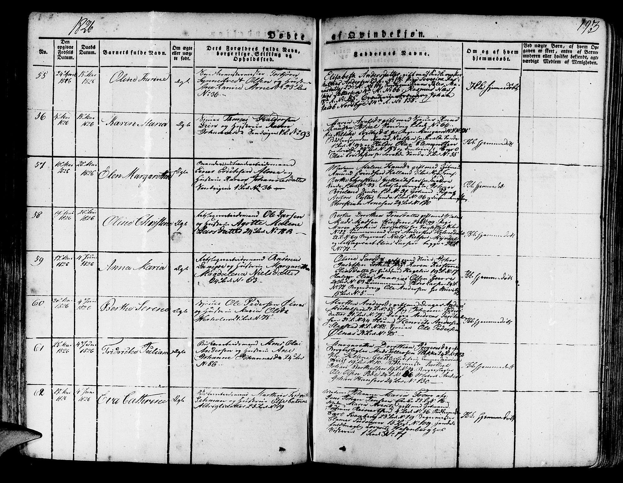 Korskirken sokneprestembete, AV/SAB-A-76101/H/Haa/L0014: Ministerialbok nr. A 14, 1823-1835, s. 193
