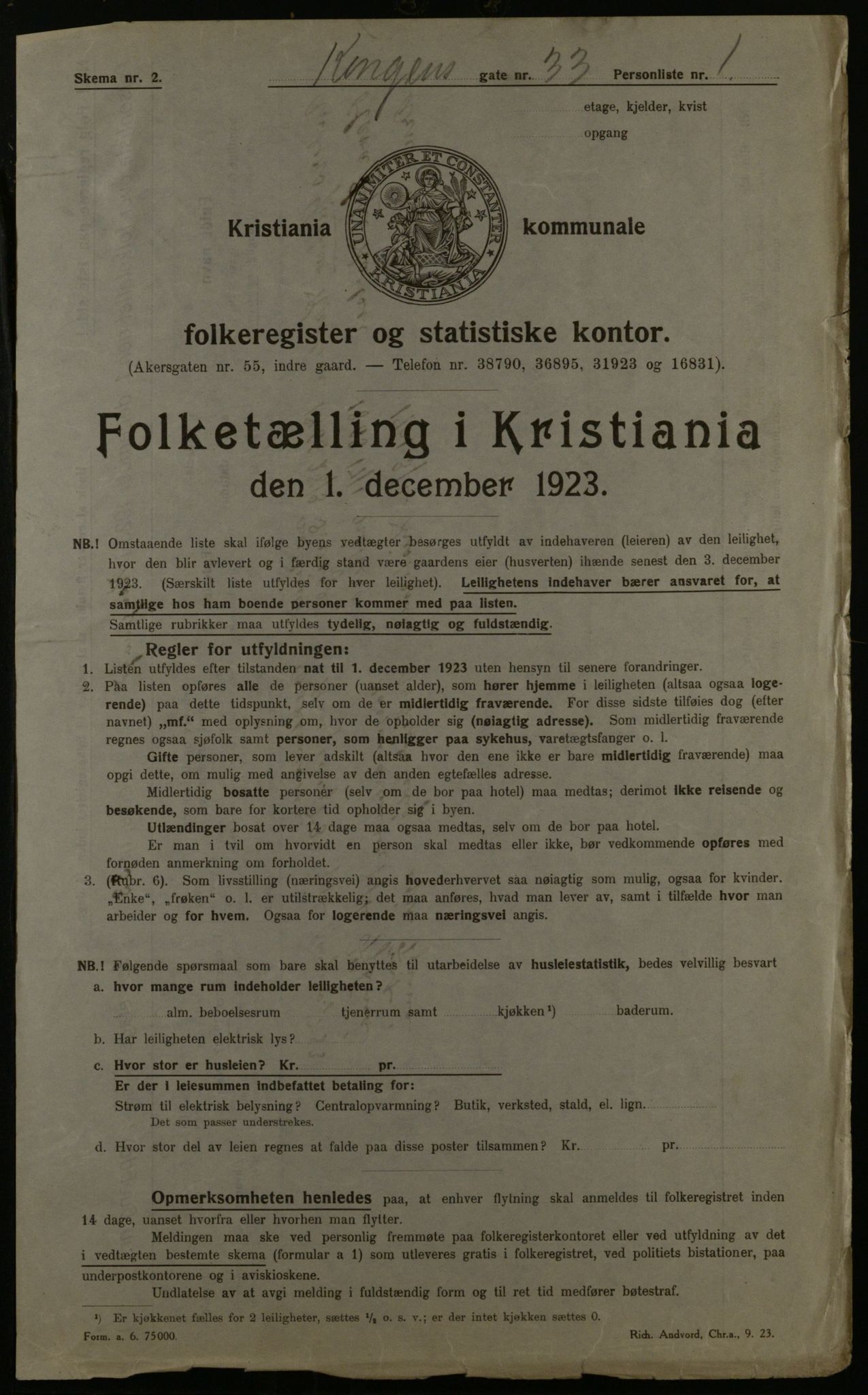 OBA, Kommunal folketelling 1.12.1923 for Kristiania, 1923, s. 58978