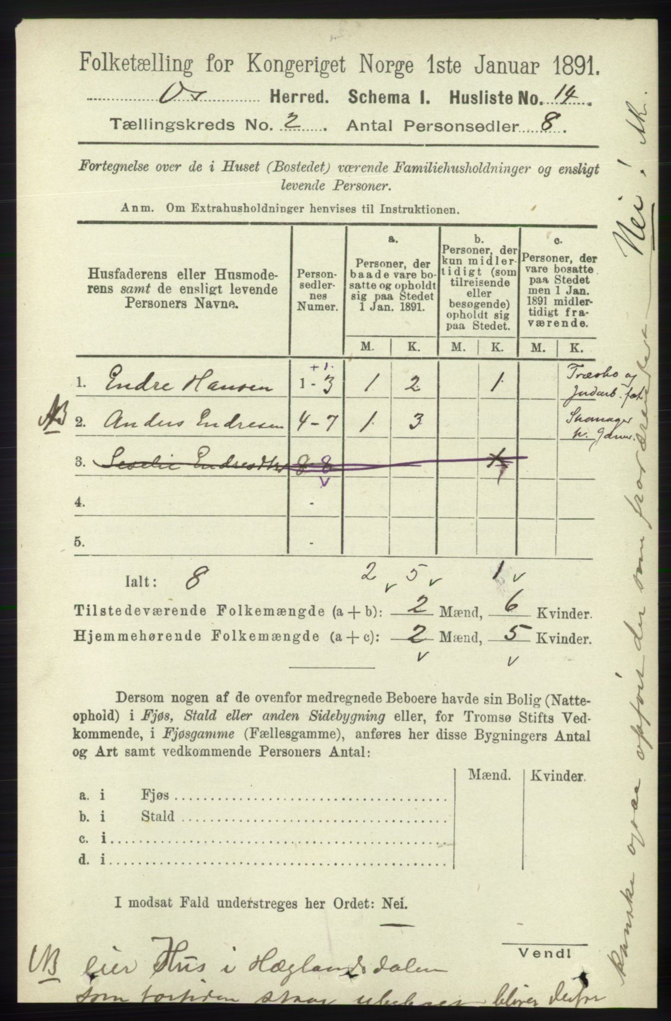 RA, Folketelling 1891 for 1243 Os herred, 1891, s. 368