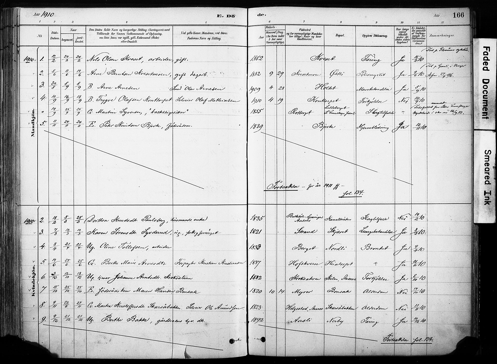 Hof prestekontor, AV/SAH-PREST-038/H/Ha/Haa/L0011: Ministerialbok nr. 11, 1879-1911, s. 166