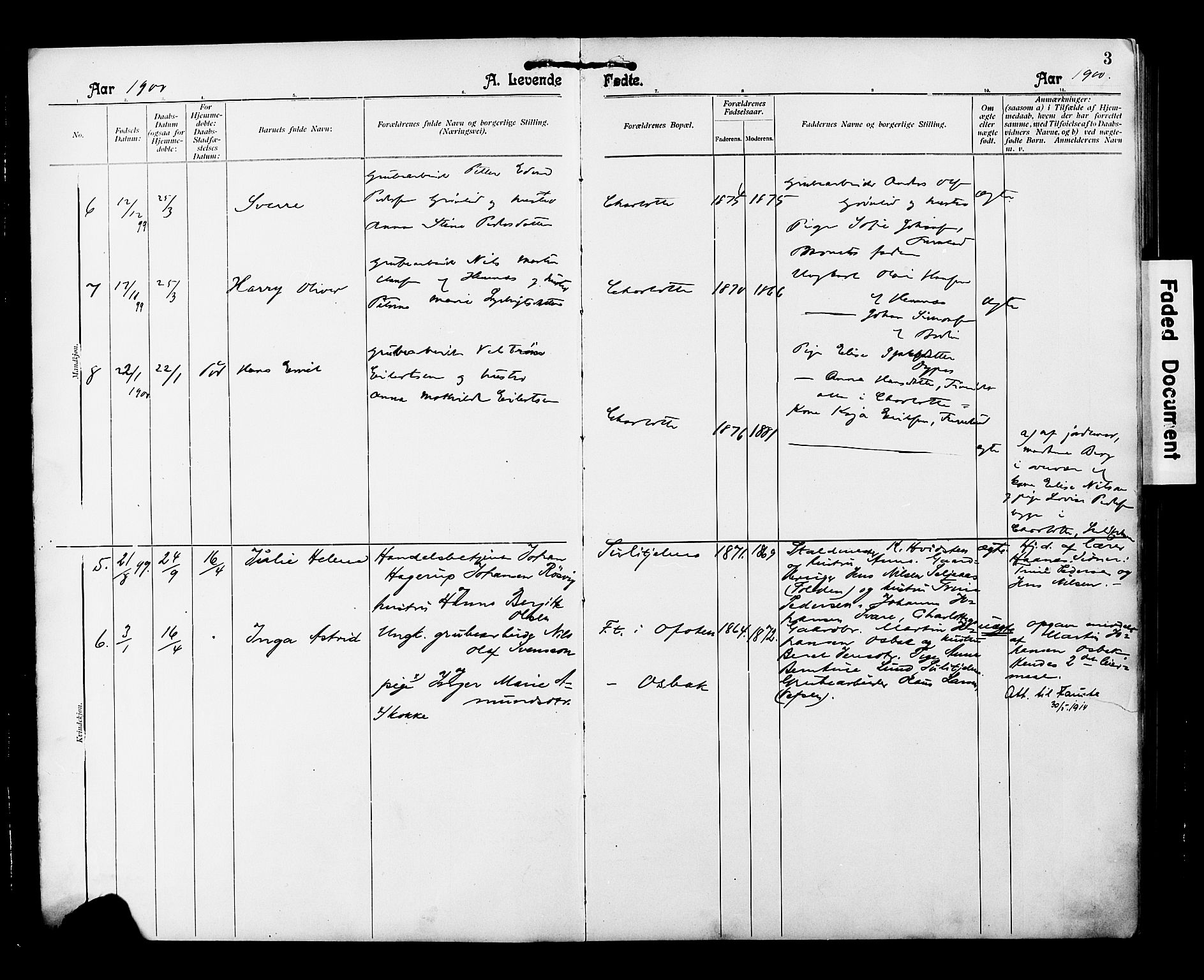 Ministerialprotokoller, klokkerbøker og fødselsregistre - Nordland, SAT/A-1459/850/L0709: Ministerialbok nr. 850A01, 1899-1909, s. 3