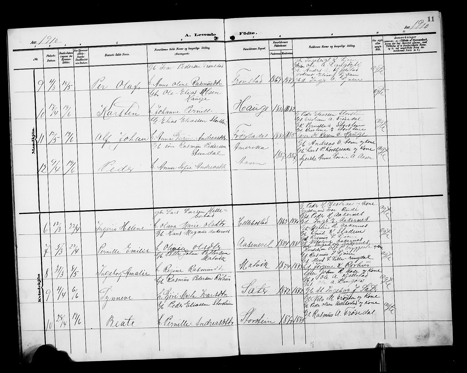 Ministerialprotokoller, klokkerbøker og fødselsregistre - Møre og Romsdal, AV/SAT-A-1454/517/L0231: Klokkerbok nr. 517C04, 1904-1918, s. 11