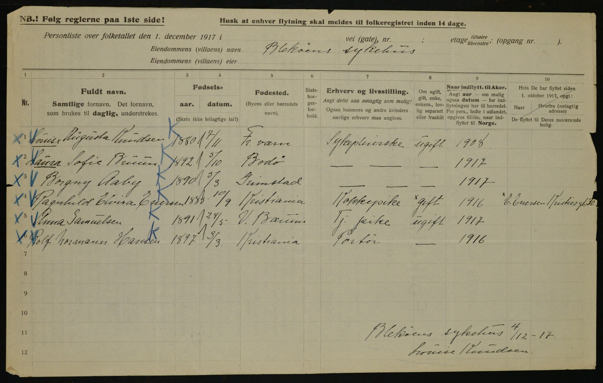 OBA, Kommunal folketelling 1.12.1917 for Aker, 1917, s. 21642