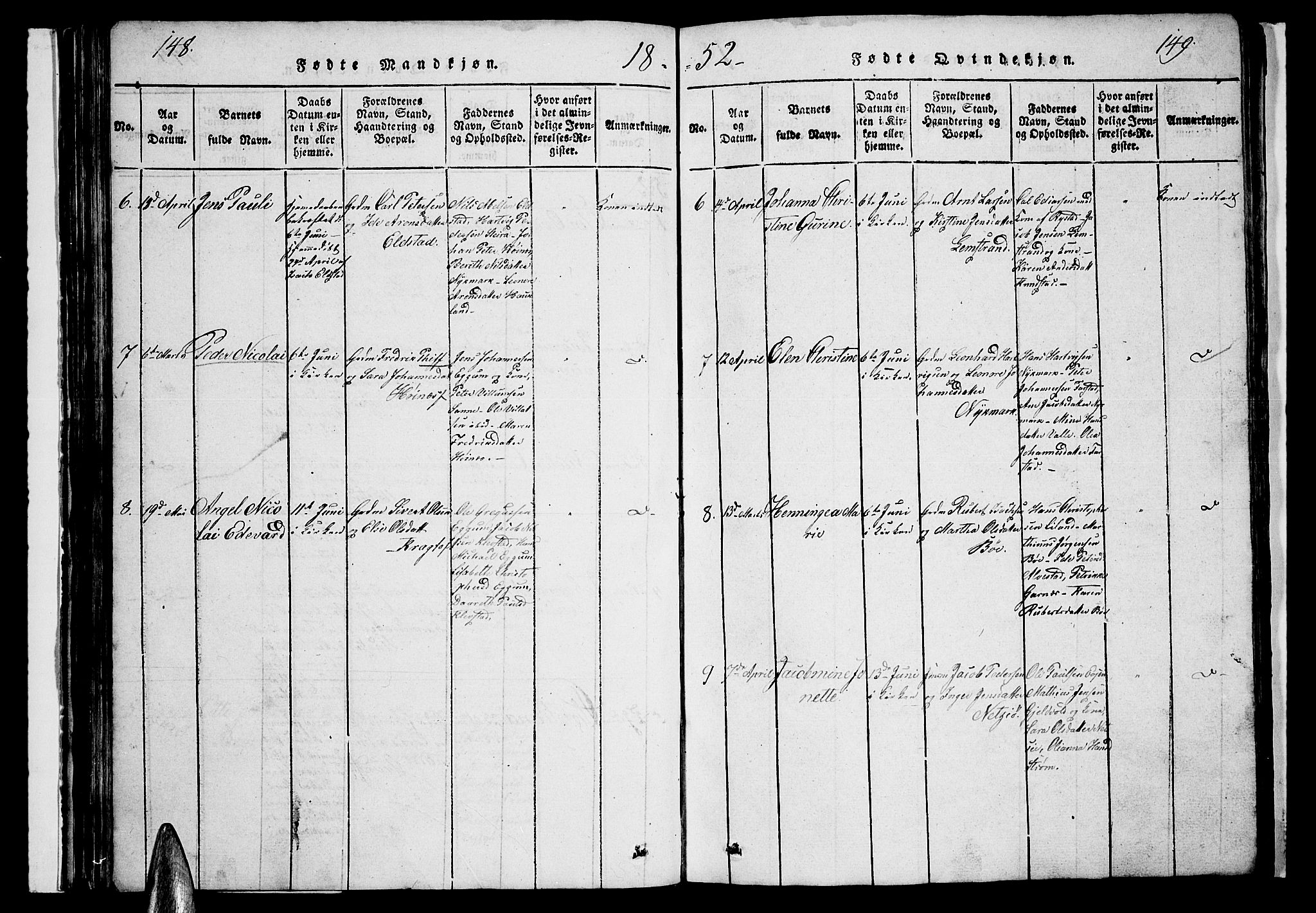 Ministerialprotokoller, klokkerbøker og fødselsregistre - Nordland, AV/SAT-A-1459/880/L1139: Klokkerbok nr. 880C01, 1836-1857, s. 148-149