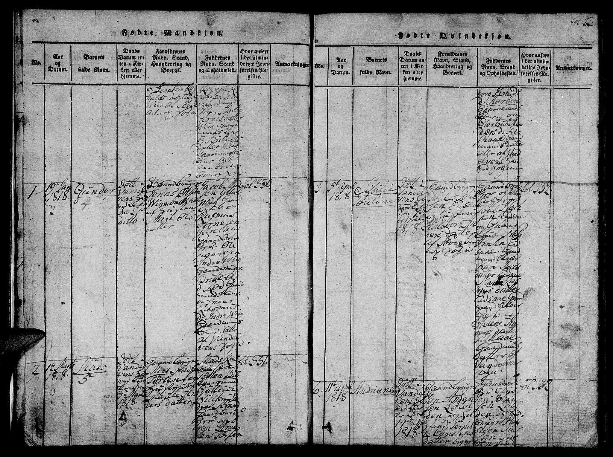 Ministerialprotokoller, klokkerbøker og fødselsregistre - Møre og Romsdal, SAT/A-1454/501/L0004: Ministerialbok nr. 501A04, 1816-1831, s. 12